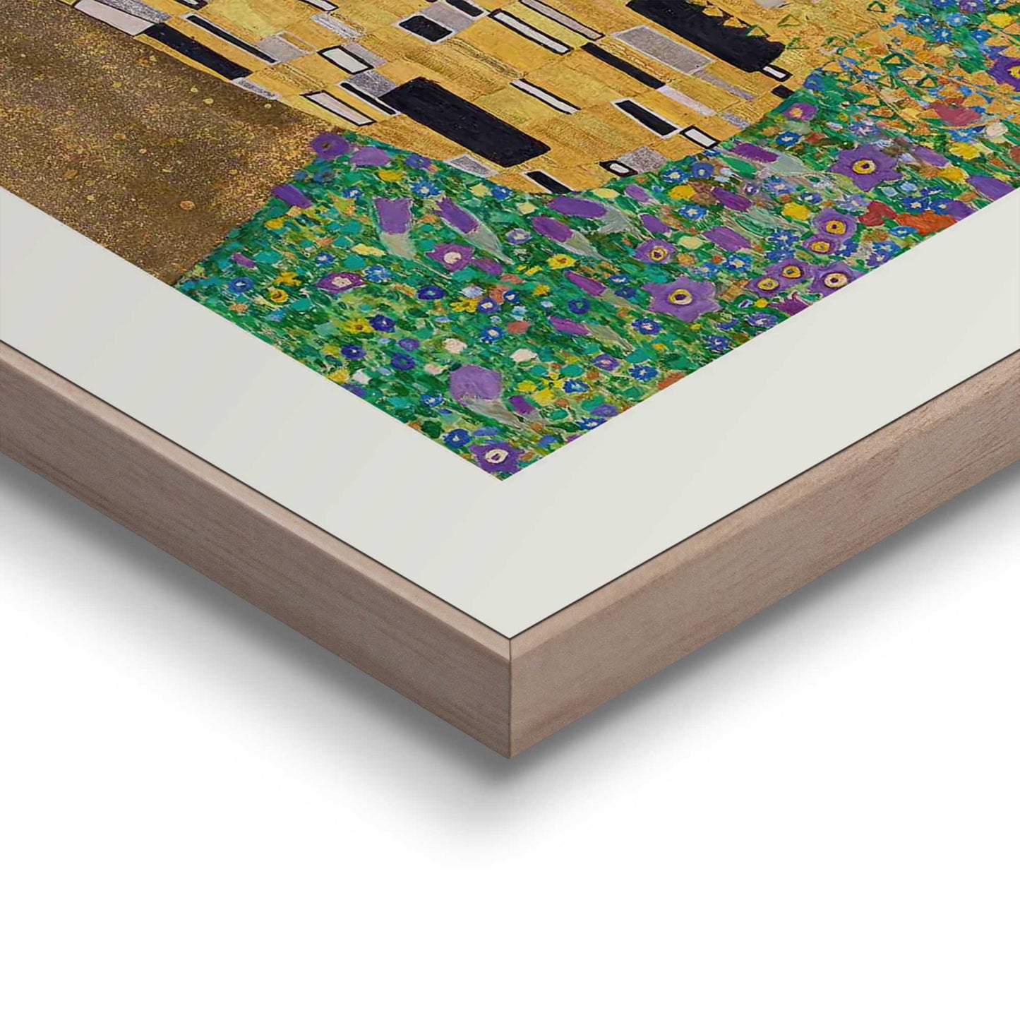 Framed in Wood Gustav Klimt - the kiss 50x40