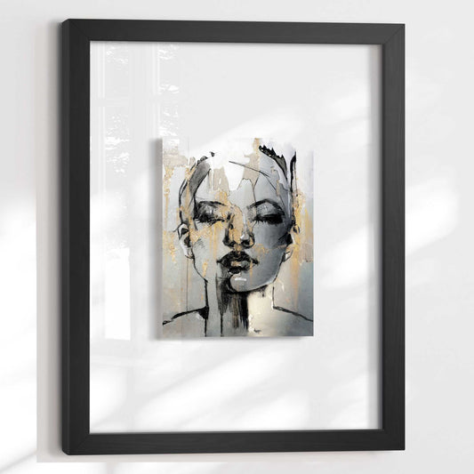 Framed Acryl Painted Lady 40x30
