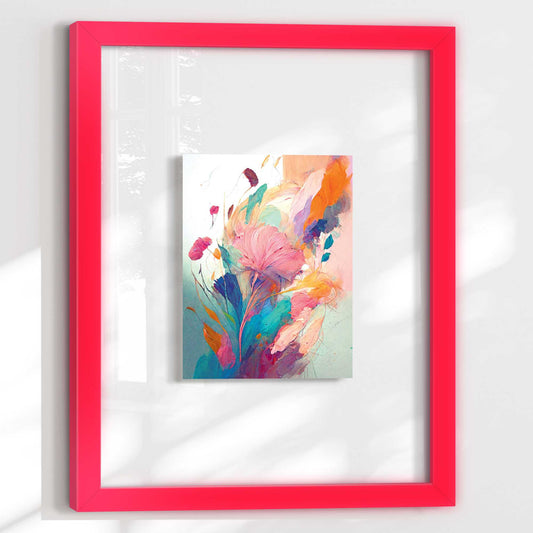 Framed Acryl Colourful Painted Flowers I 40x30