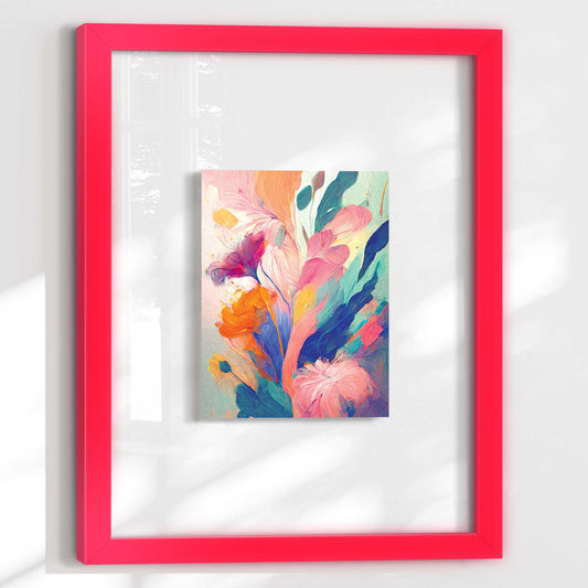 Framed Acryl Colourful Painted Flowers II 40x30