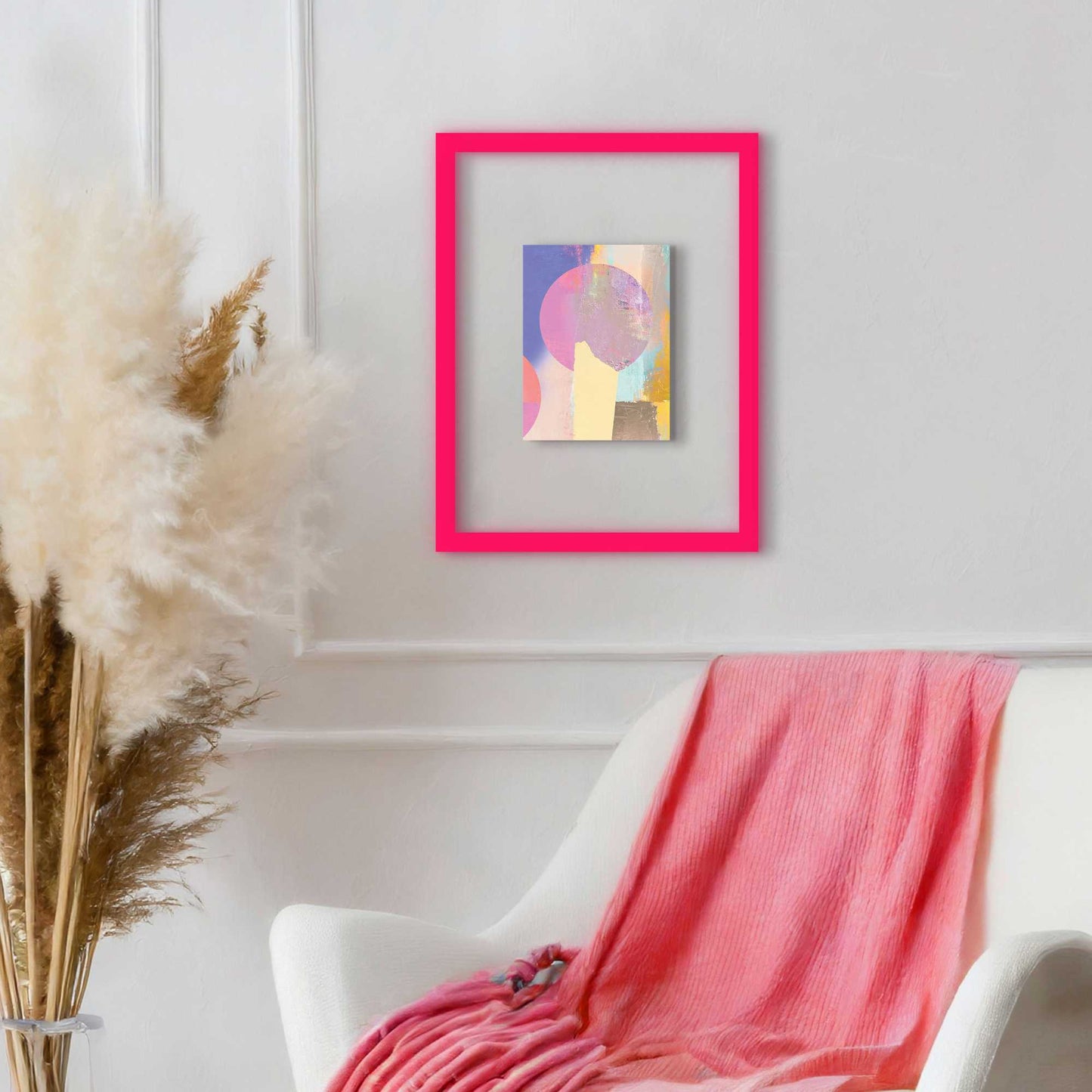 Framed Acryl Abstract Bright Colours 40x30