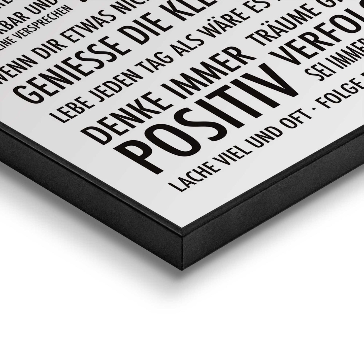 Framed in Black Positiv Leben 50x40