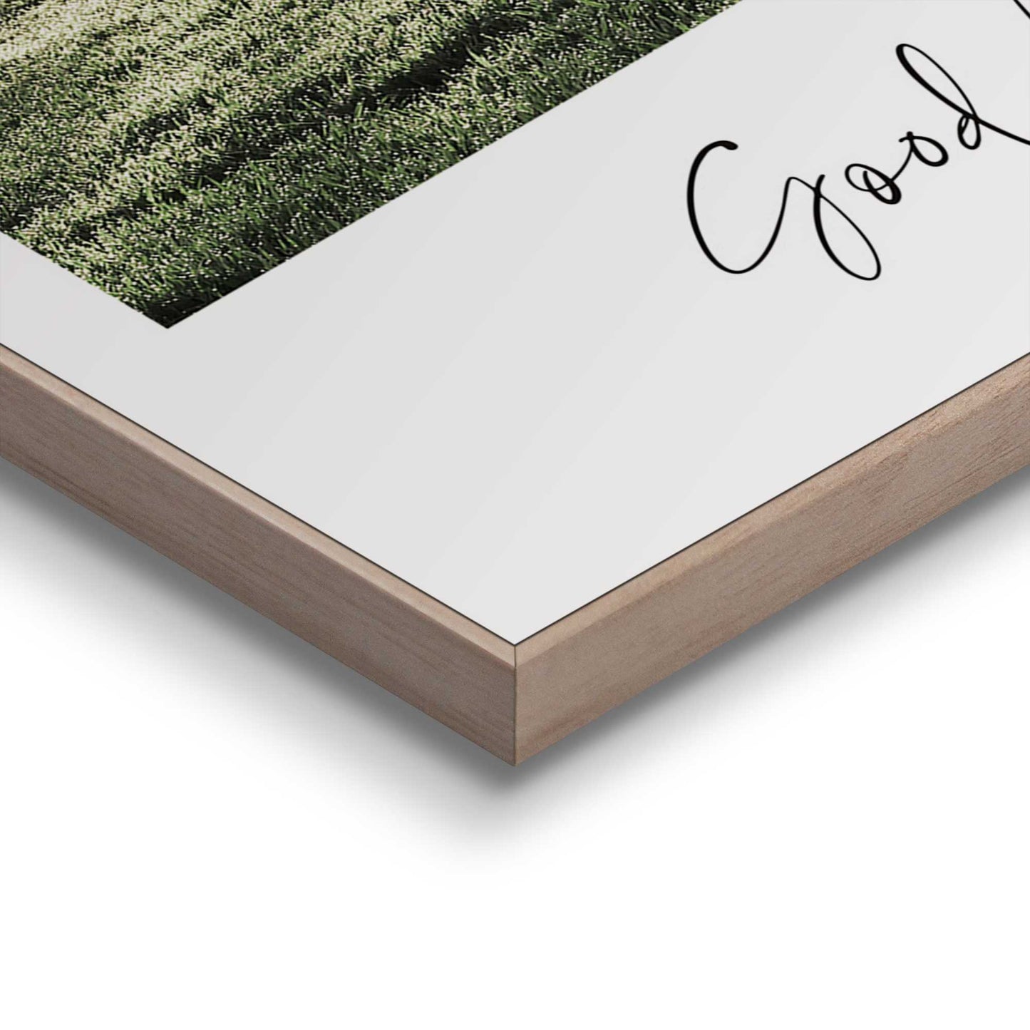 Framed in Wood Sunray Green View 70x50