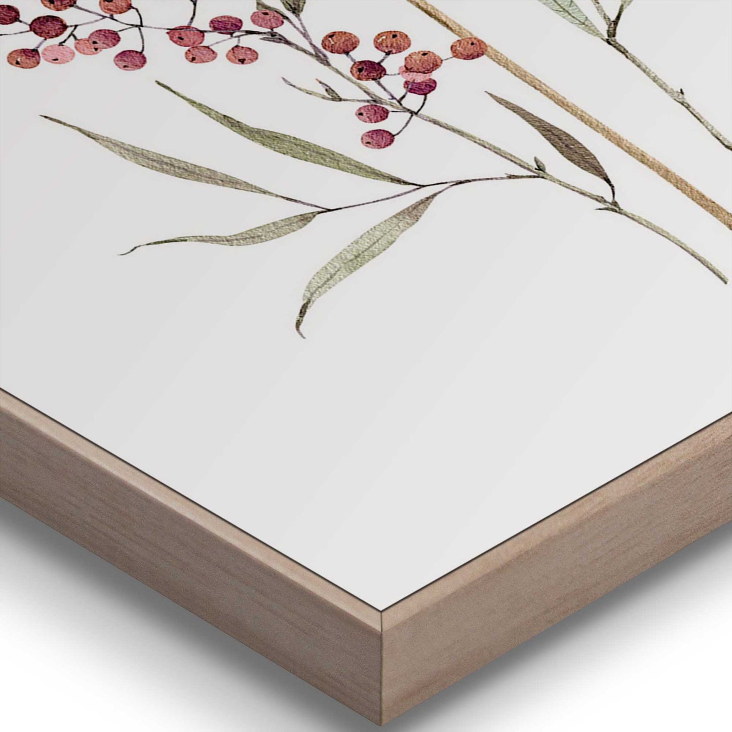 Framed in Wood Dried Flowers and Grasses Set 40x30