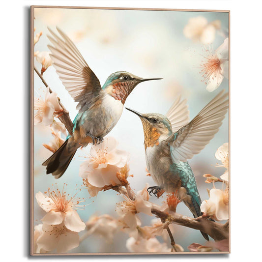 Framed in Wood Hummingbirds 50x40