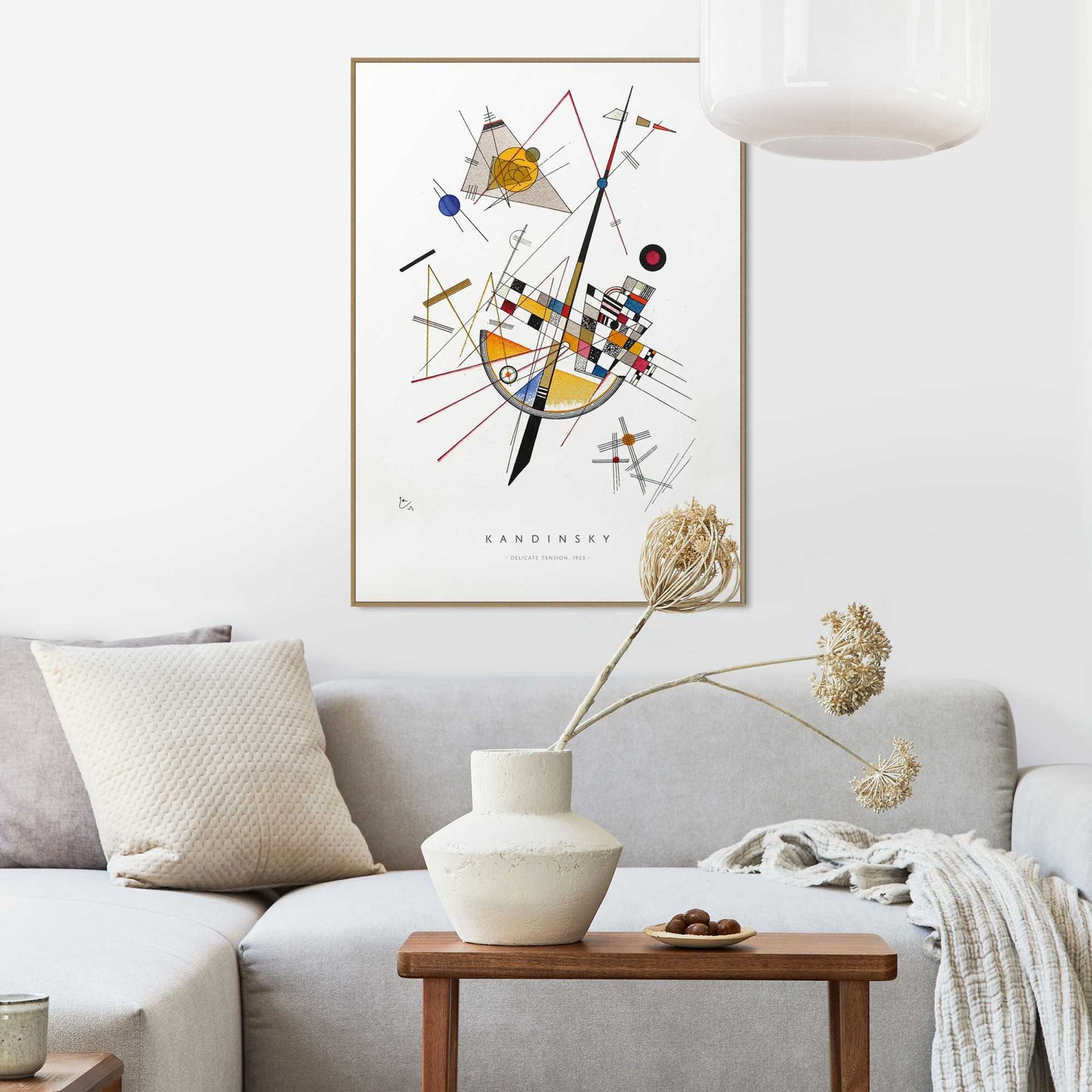 Framed in Wood Wassily Kandinsky - delicate tension 70x50