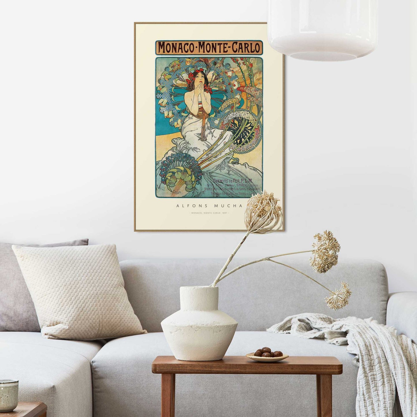 Framed in Wood Art Nouveau - Monaco Monte Carlo 70x50
