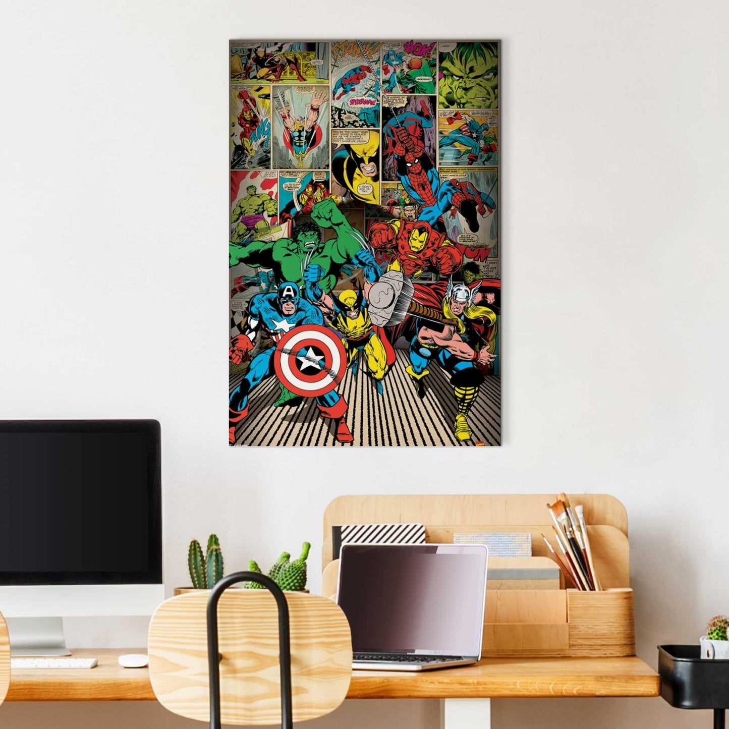 Painting Marvel - here come the heroes 90x60