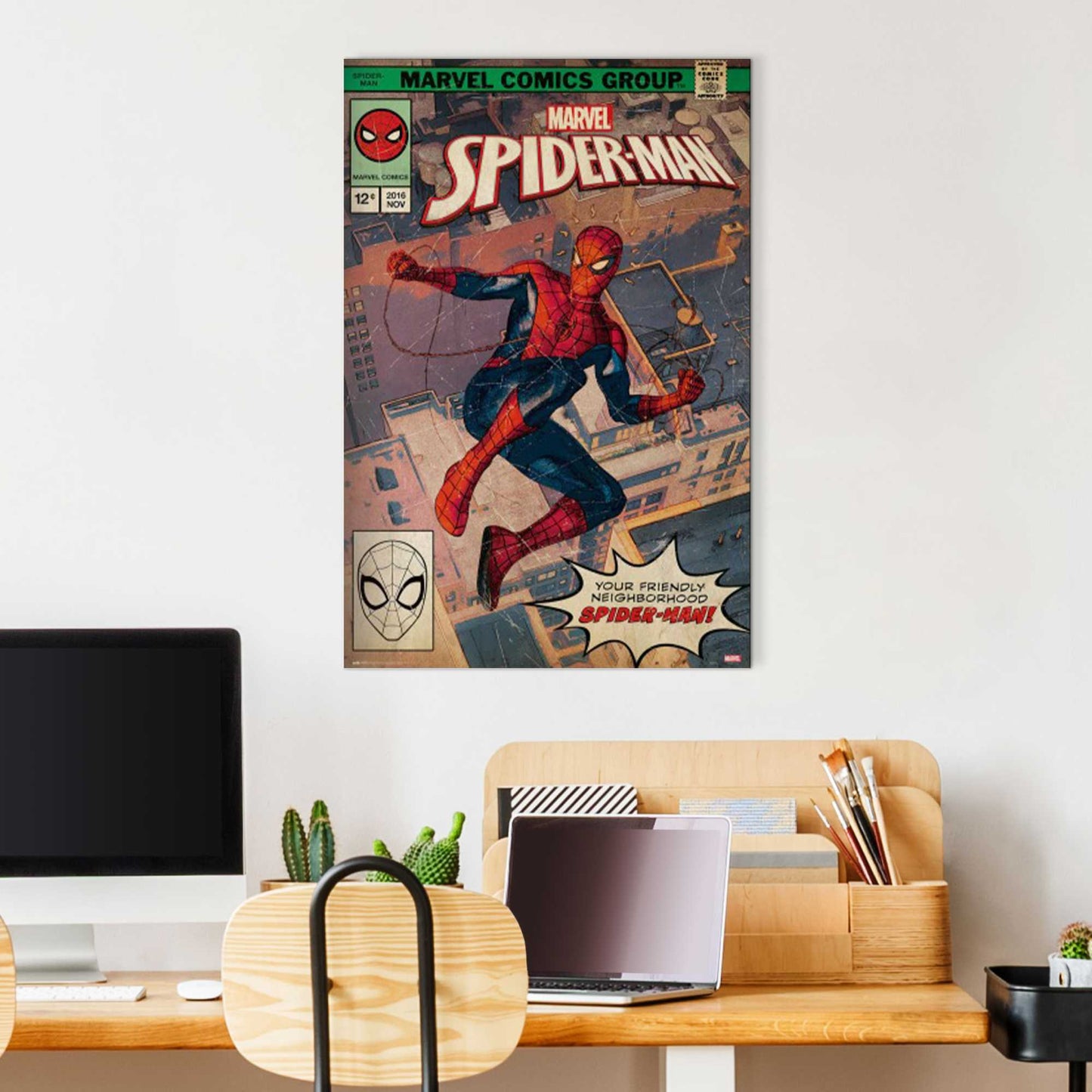 Painting Marvel Spiderman - comic cover 90x60