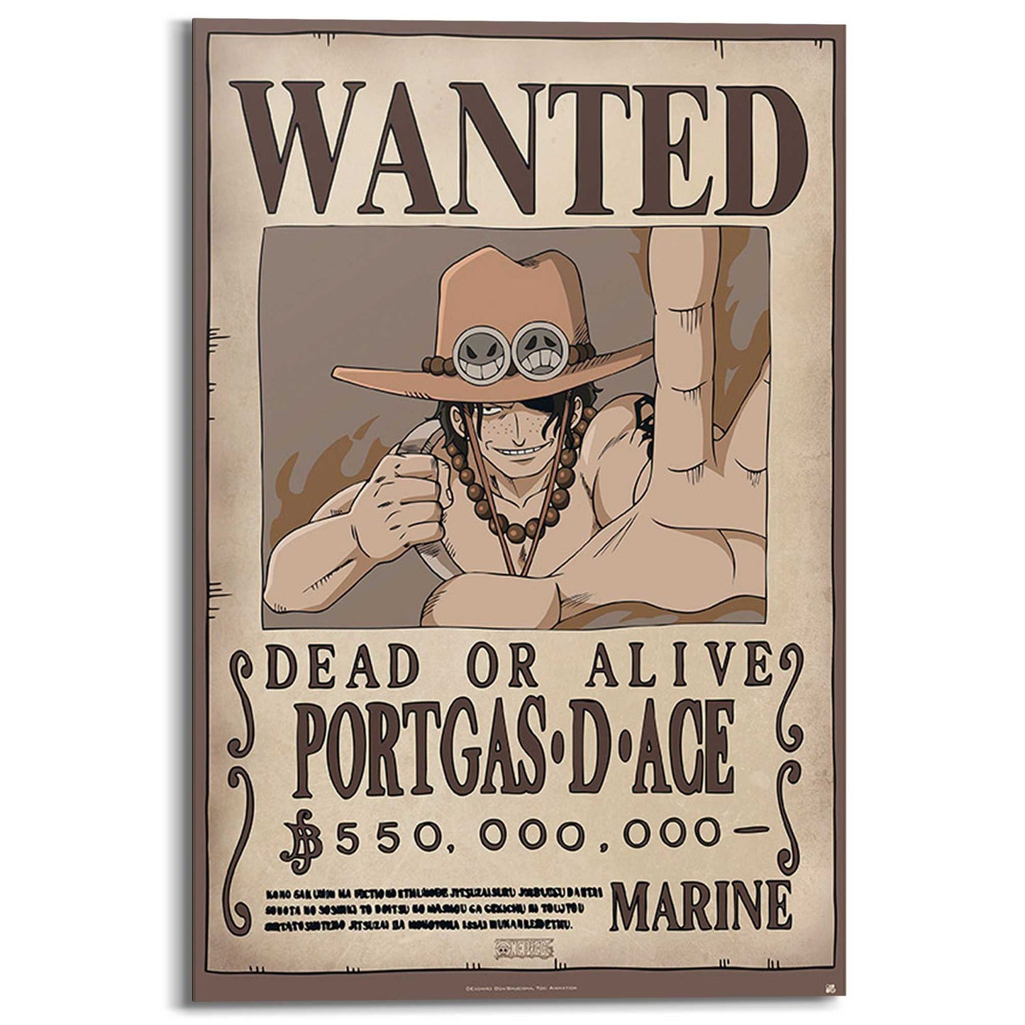 Painting One Piece - wanted Ace 90x60