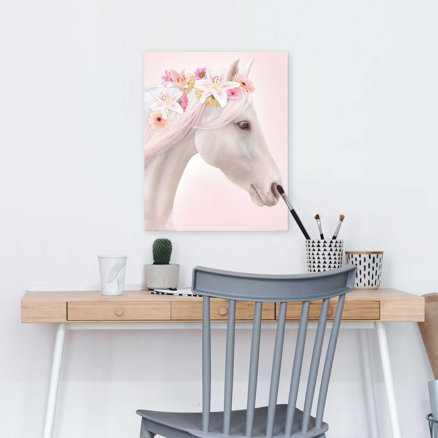 Painting Horse Flowers 50x40