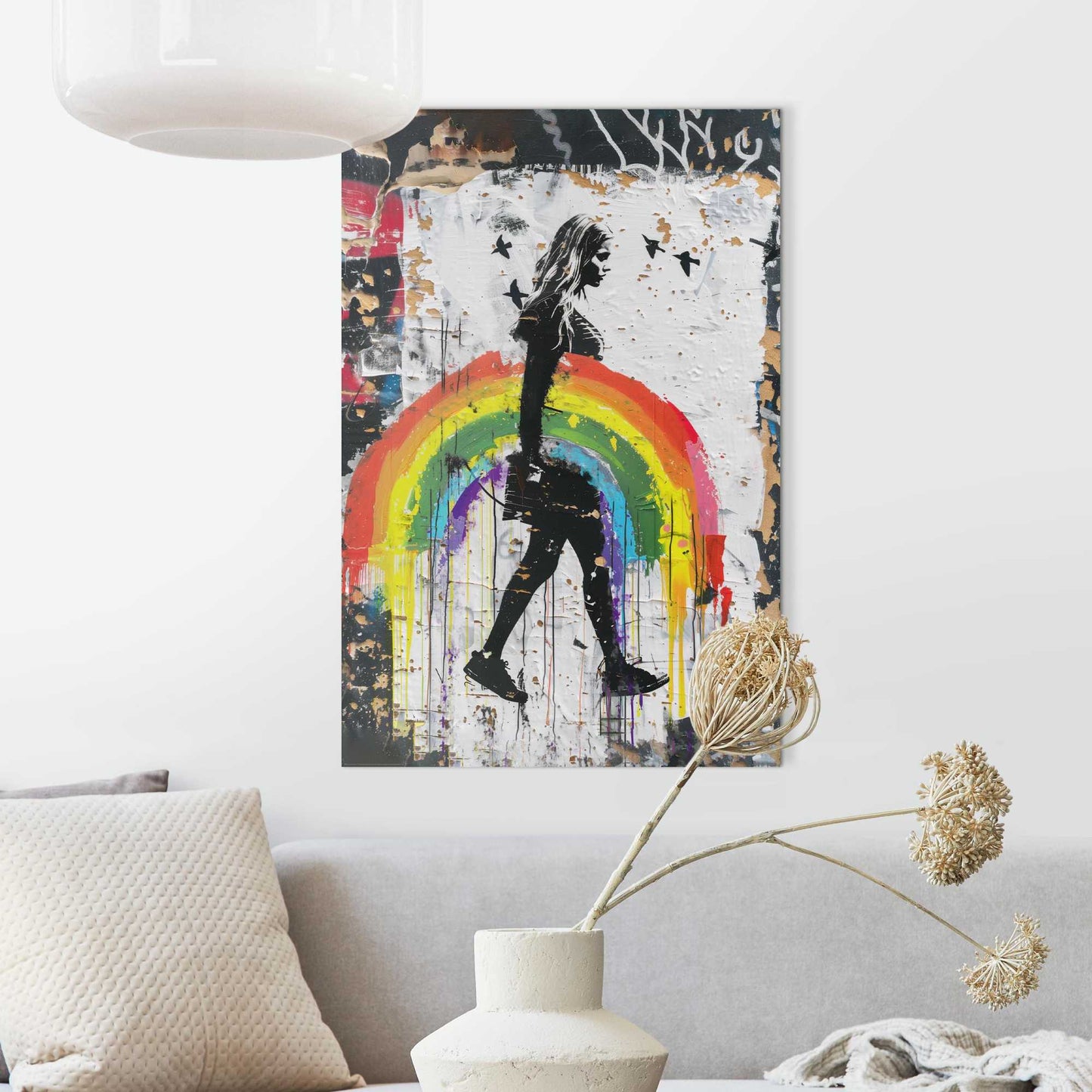 Painting Love Rain Girl 90x60