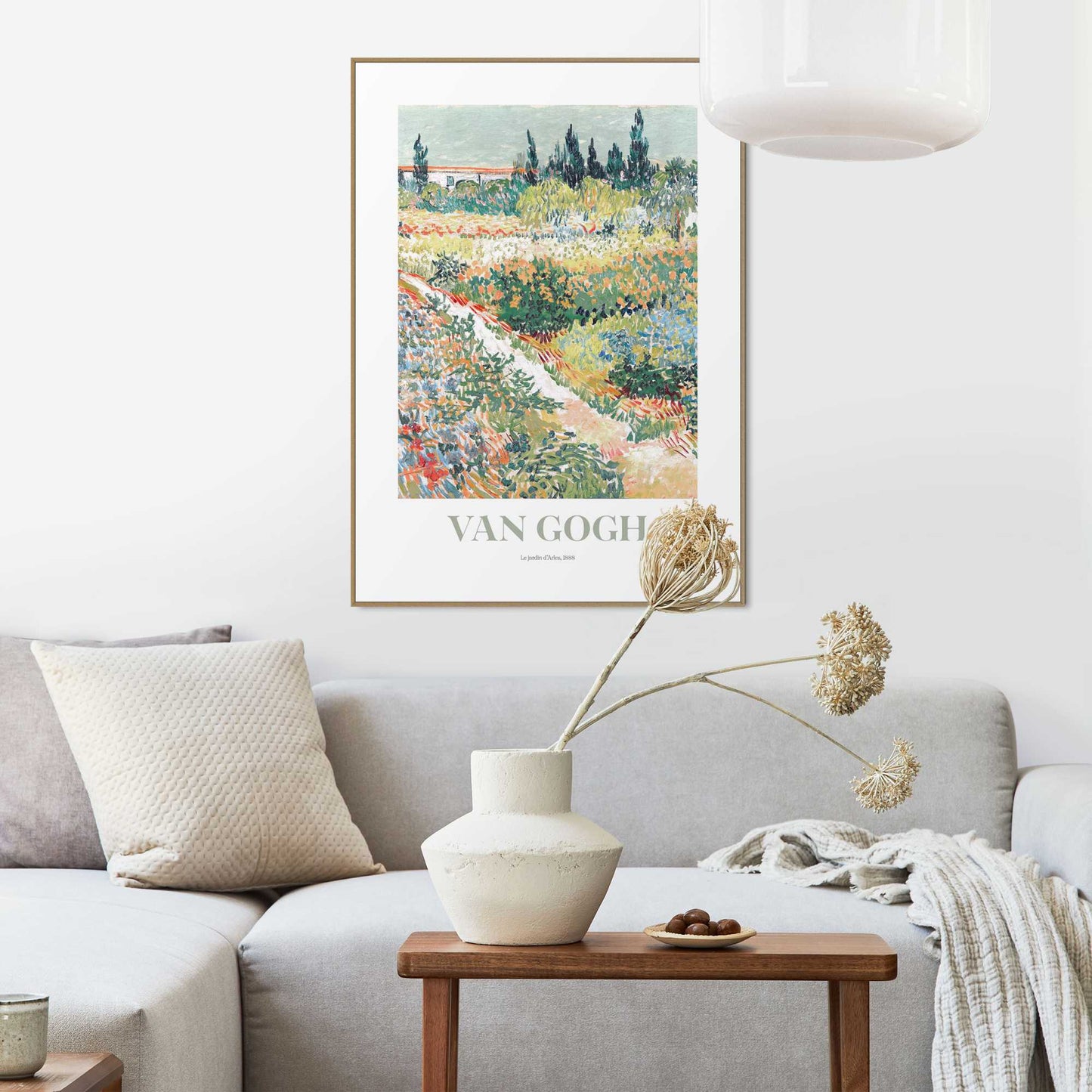 Framed in Wood Van Gogh - garden de Arles in springtime 70x50