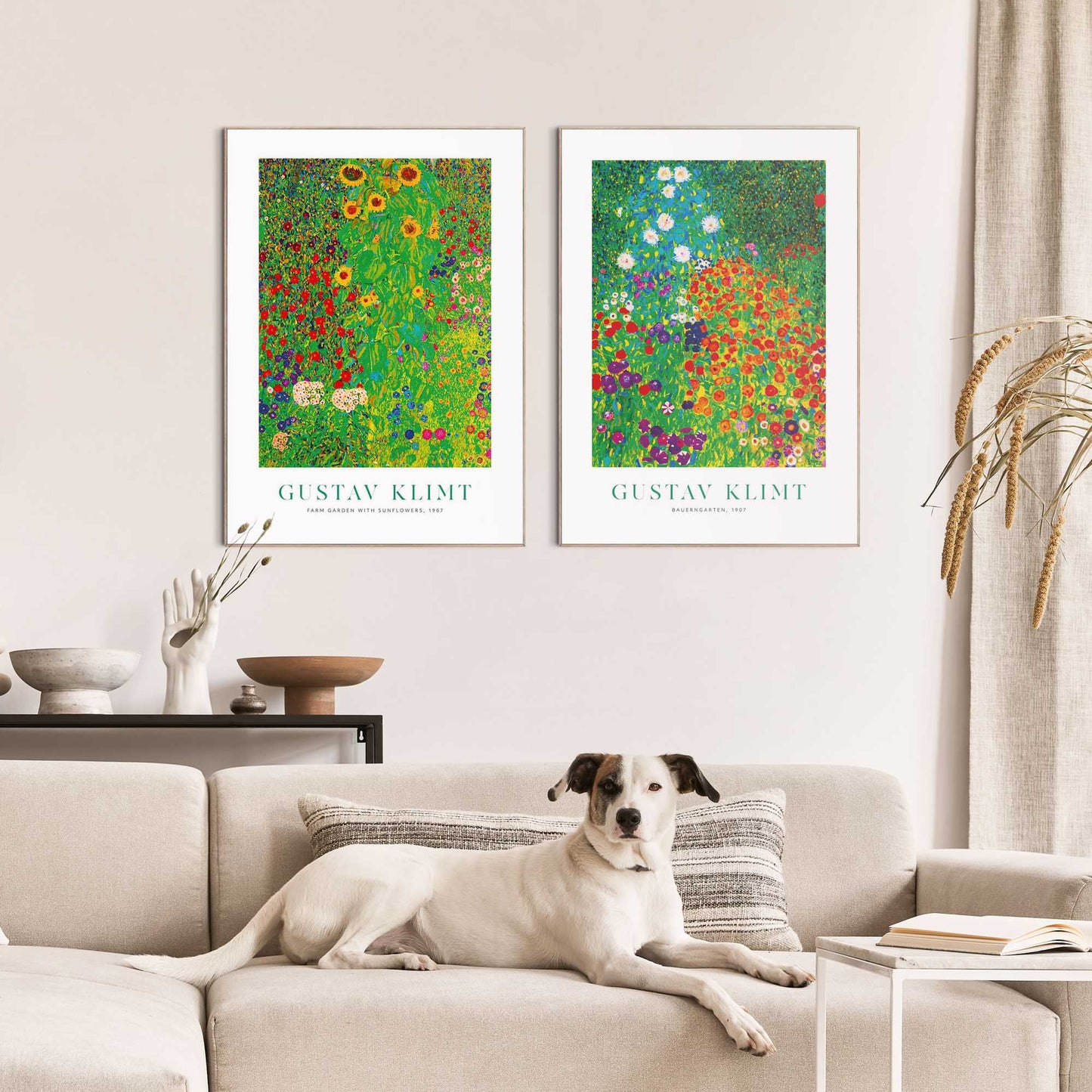 Framed in Wood Klimt Gardens Bright Set 70x50
