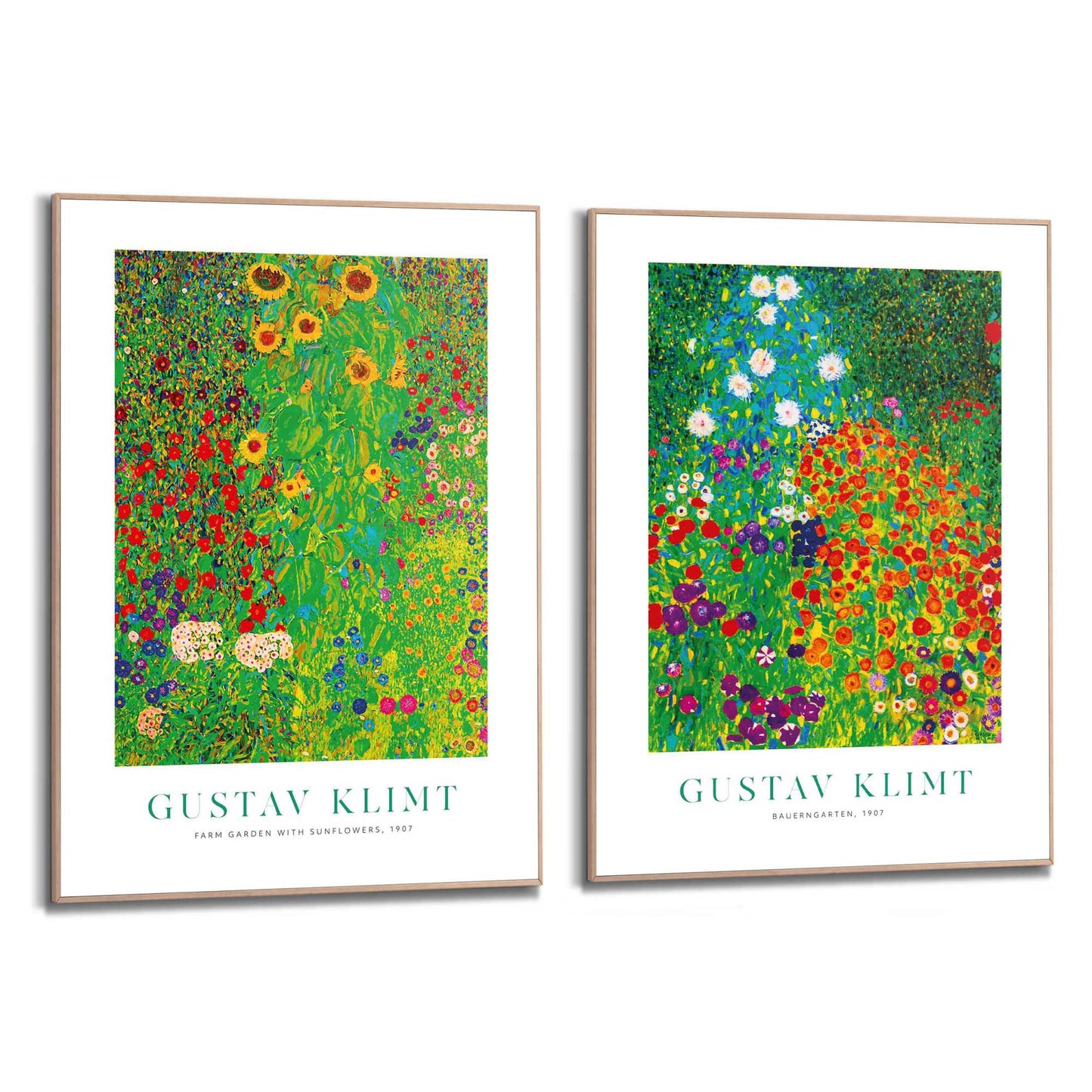 Framed in Wood Klimt Gardens Bright Set 70x50