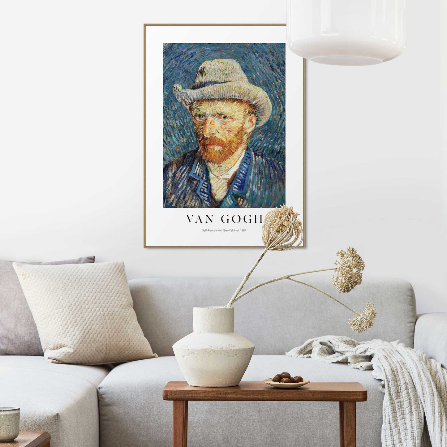 Framed in Wood Van Gogh - self portrait 70x50
