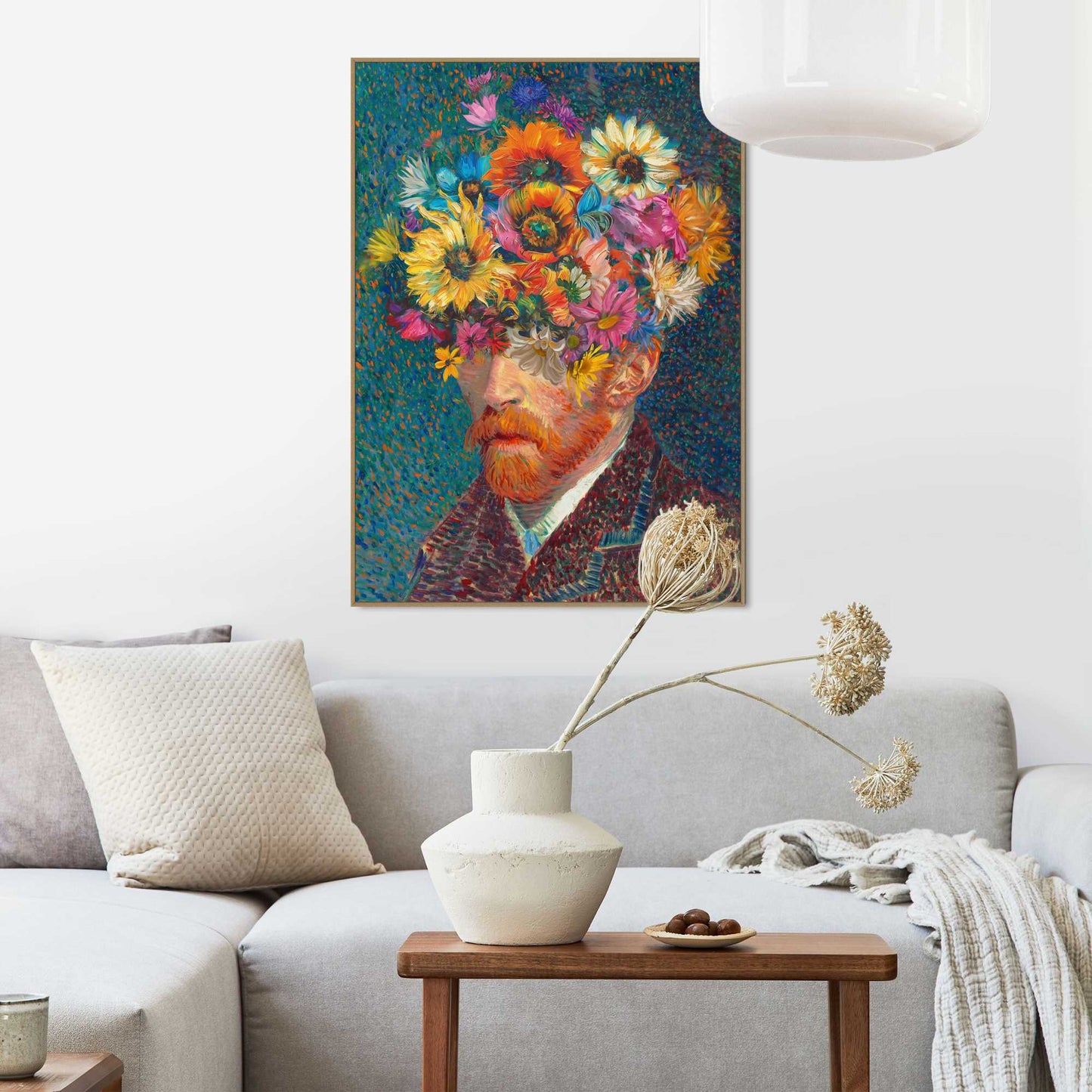 Framed in Wood Van Gogh - self portrait art edition 70x50