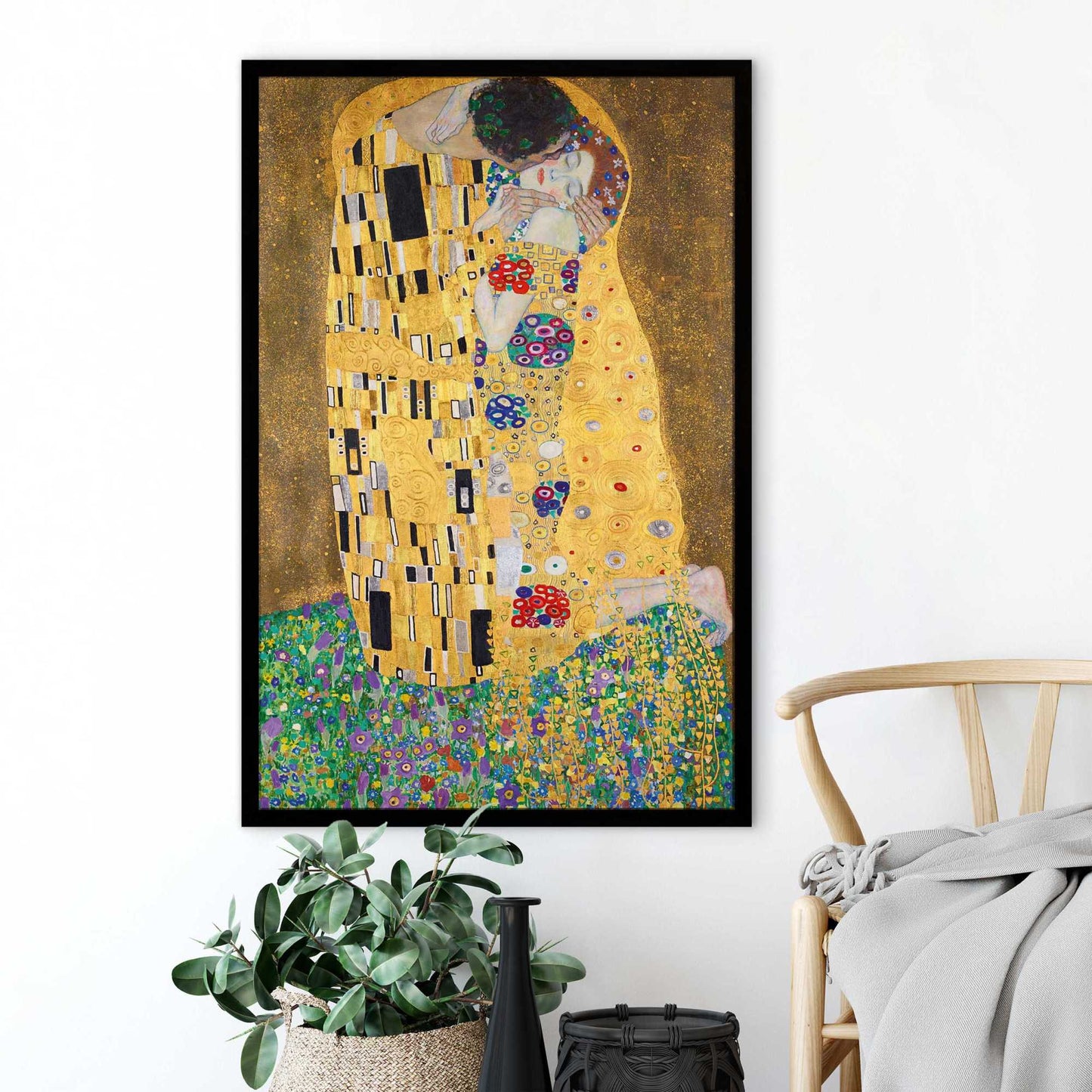 Framed poster Gustav Klimt - the kiss 94x63