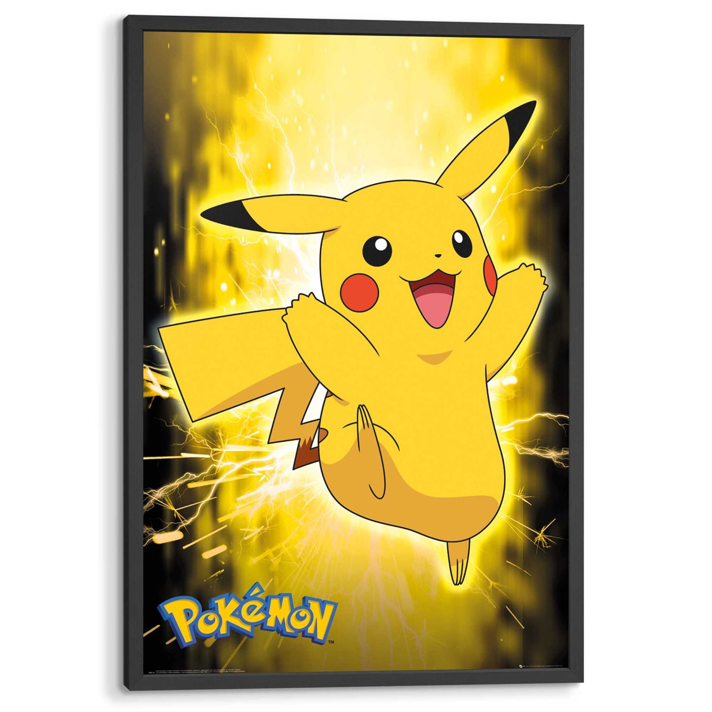 Framed poster Pokemon - Pikachu neon 94x63