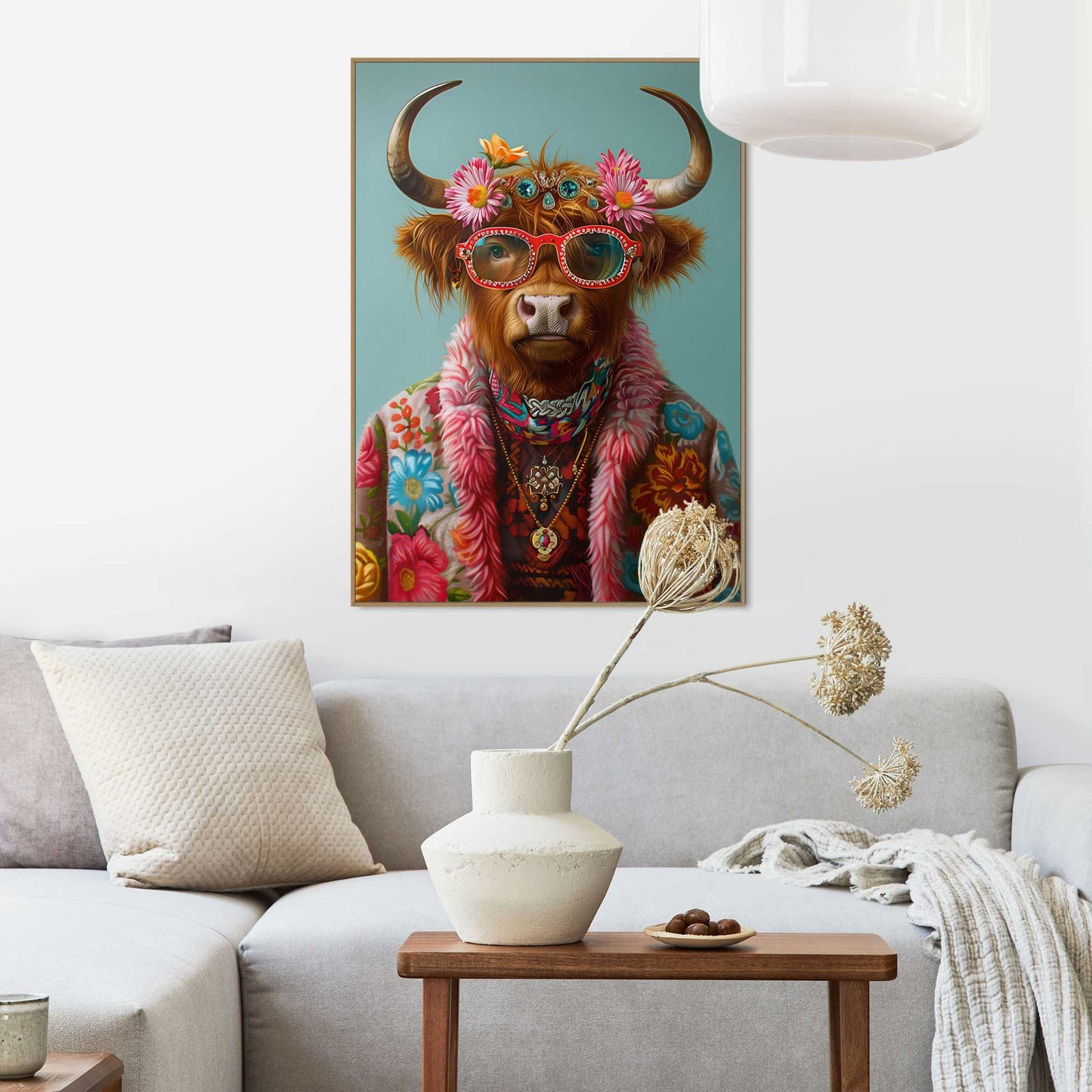 Framed in Wood Hippie Highlander 70x50