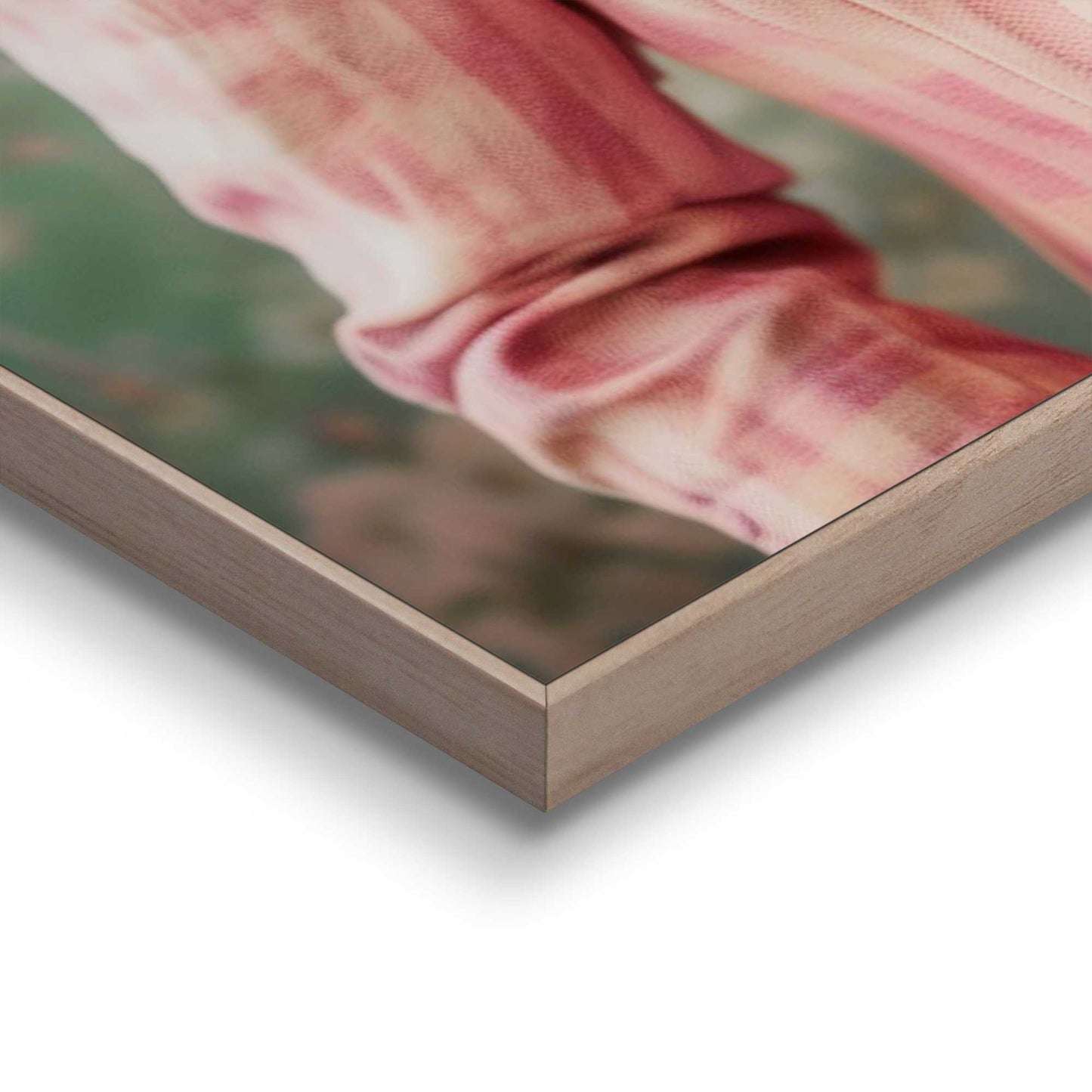 Framed in Wood Dressed Pink Bird 70x50