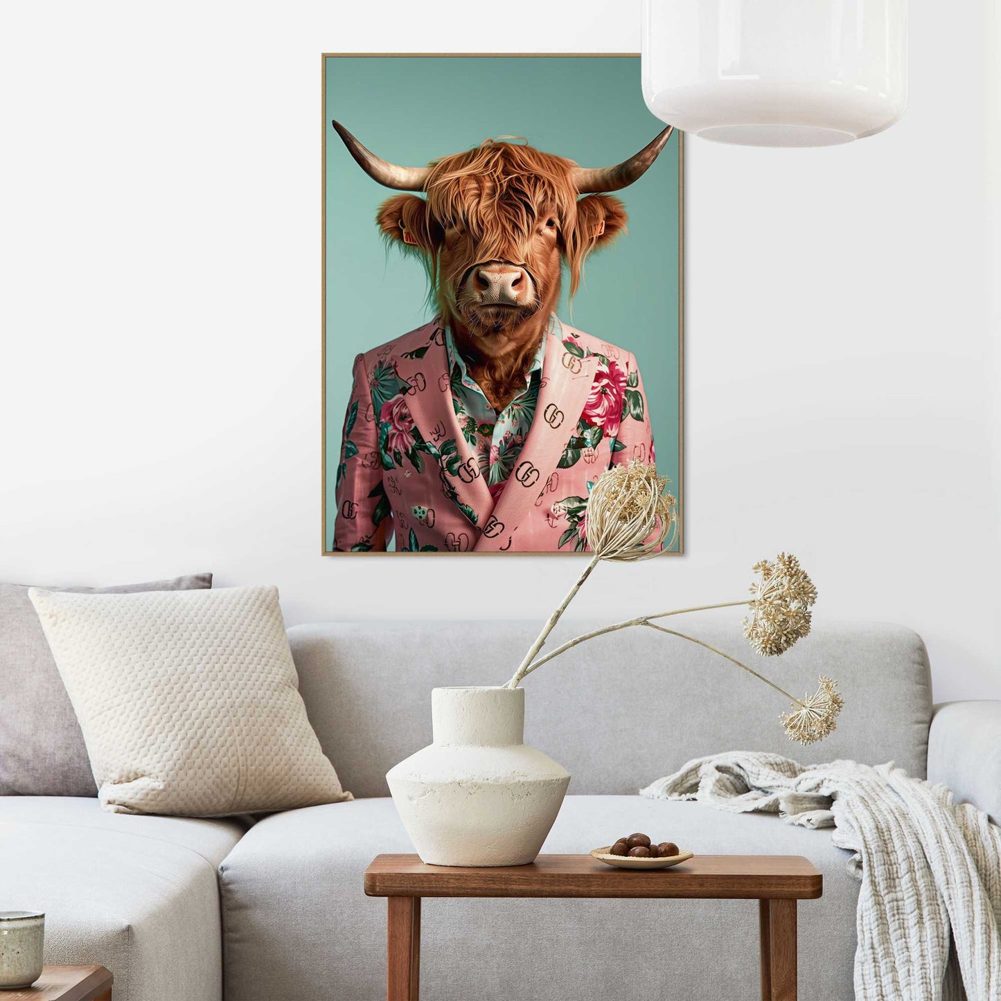 Framed in Wood Highlander Pink Jacket 70x50