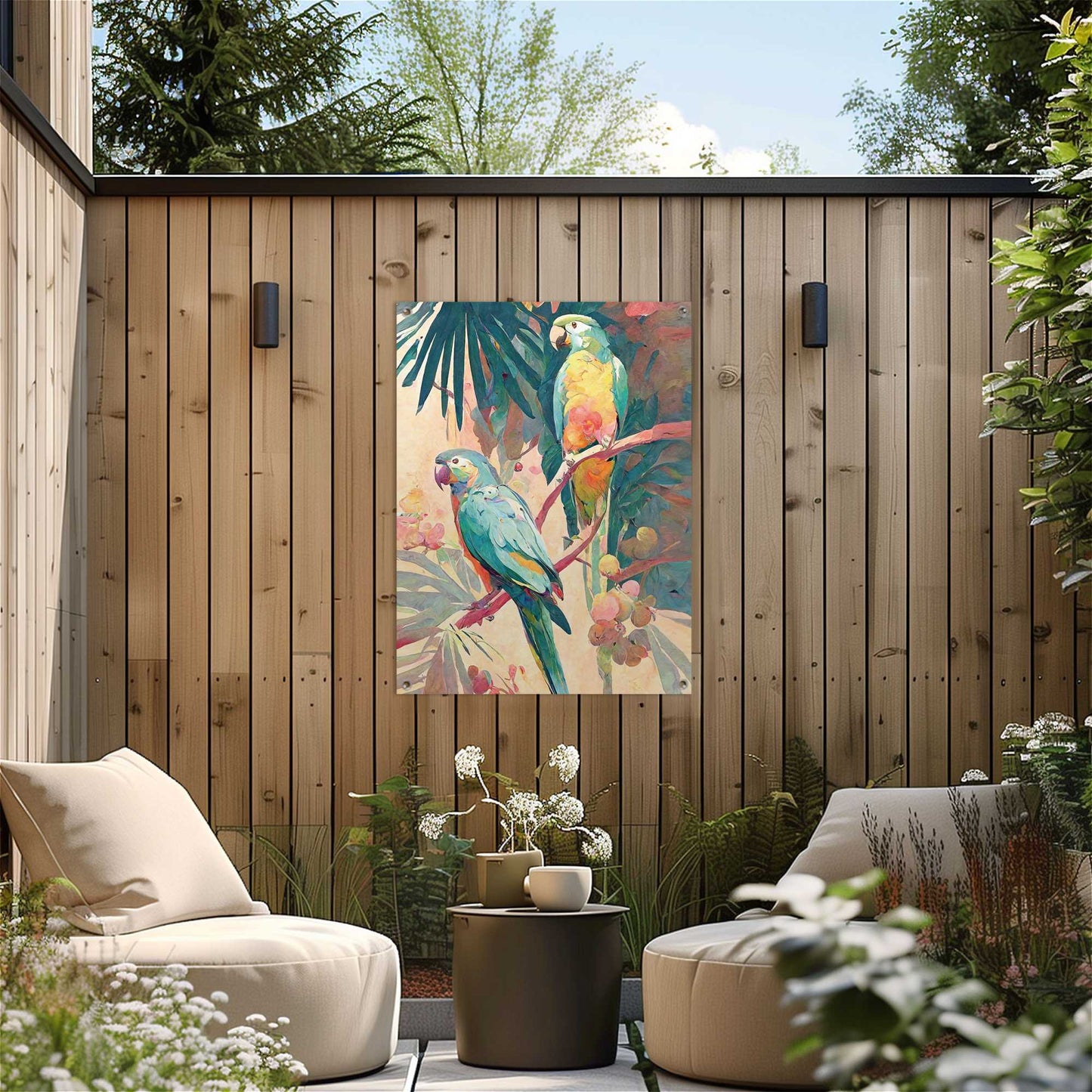 Outdoor Art Parrot Colours 70x50