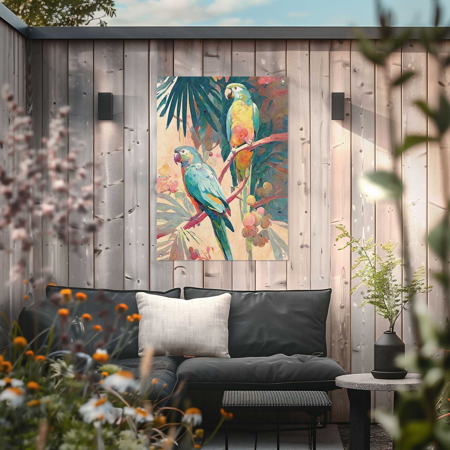 Outdoor Art Parrot Colours 70x50