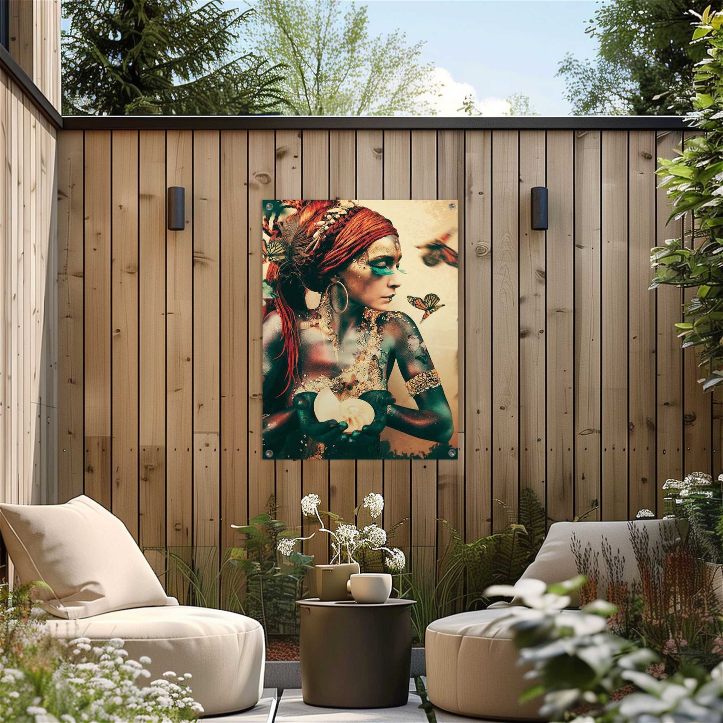 Outdoor Art Boho Butterfly Woman 70x50