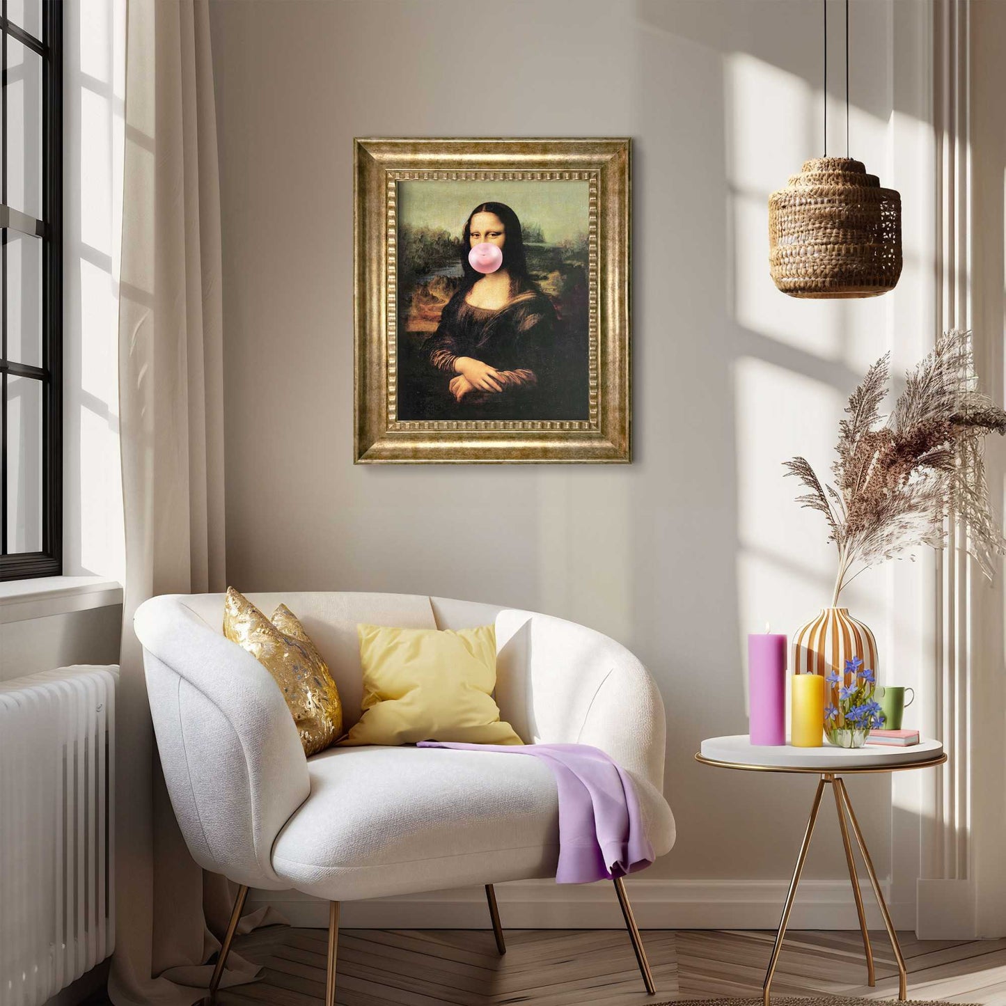 Stylish print in baroque frame Mona Lisa - gum 65x55