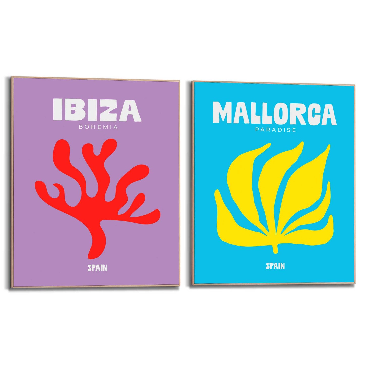 Framed in Wood Destinations Spain Set 40x50
