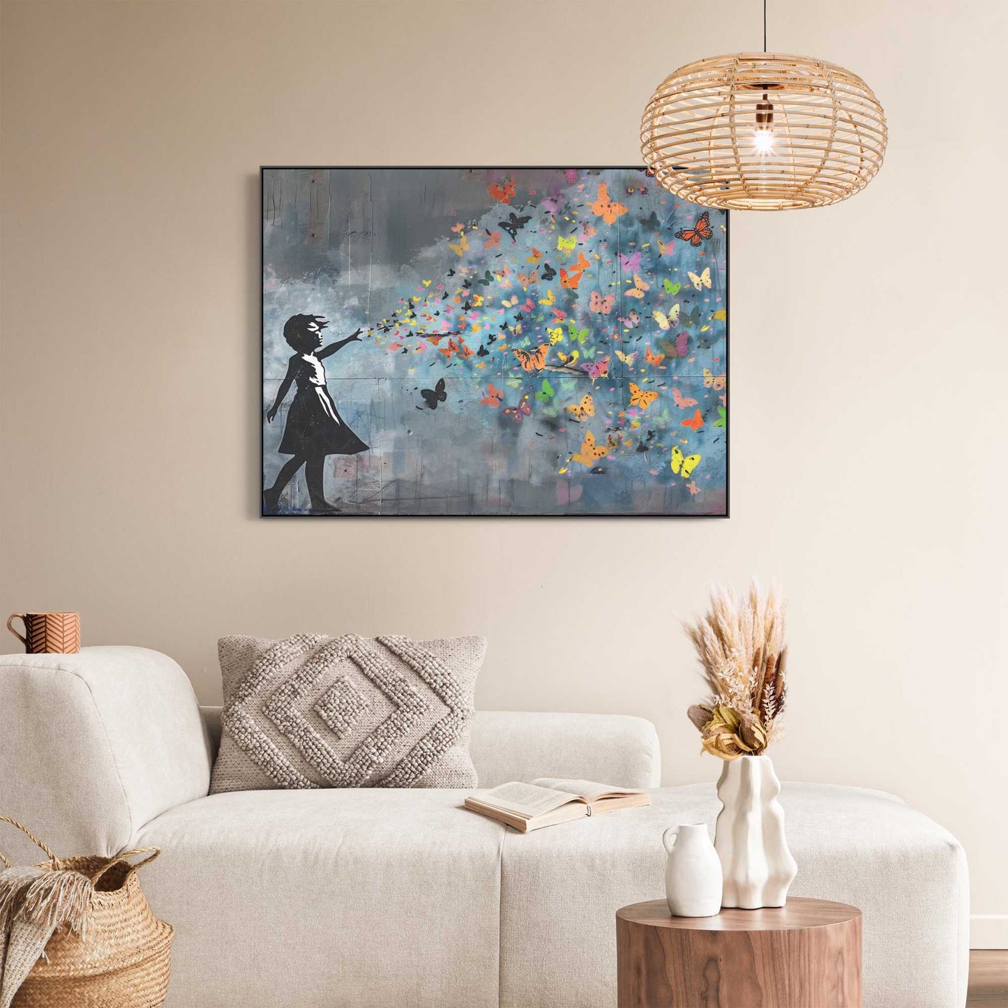 Canvas walldecoration Balloon Girl Dark 60x80