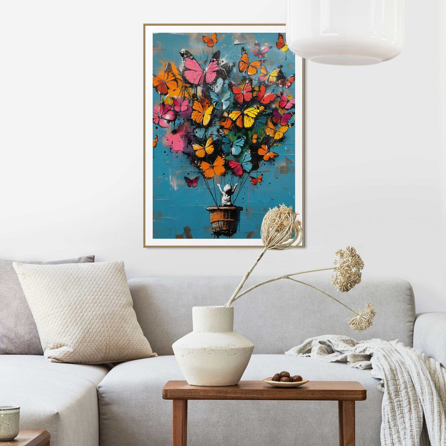 Framed in Wood Balloon Rising 70x50
