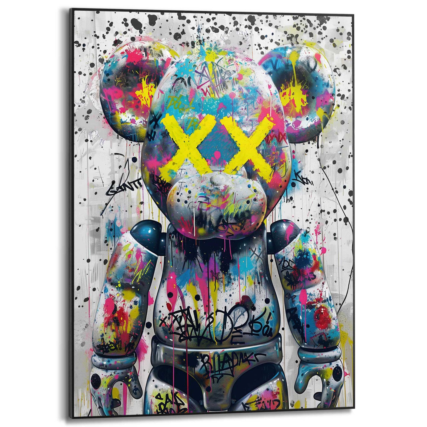 Framed in Black Bear - streetart 70x50