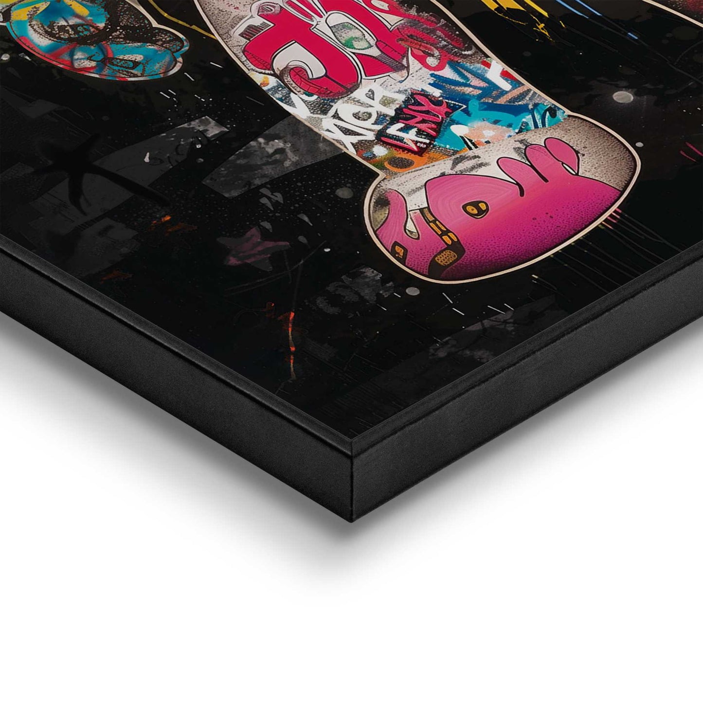 Framed in Black Bear - colourful 50x40