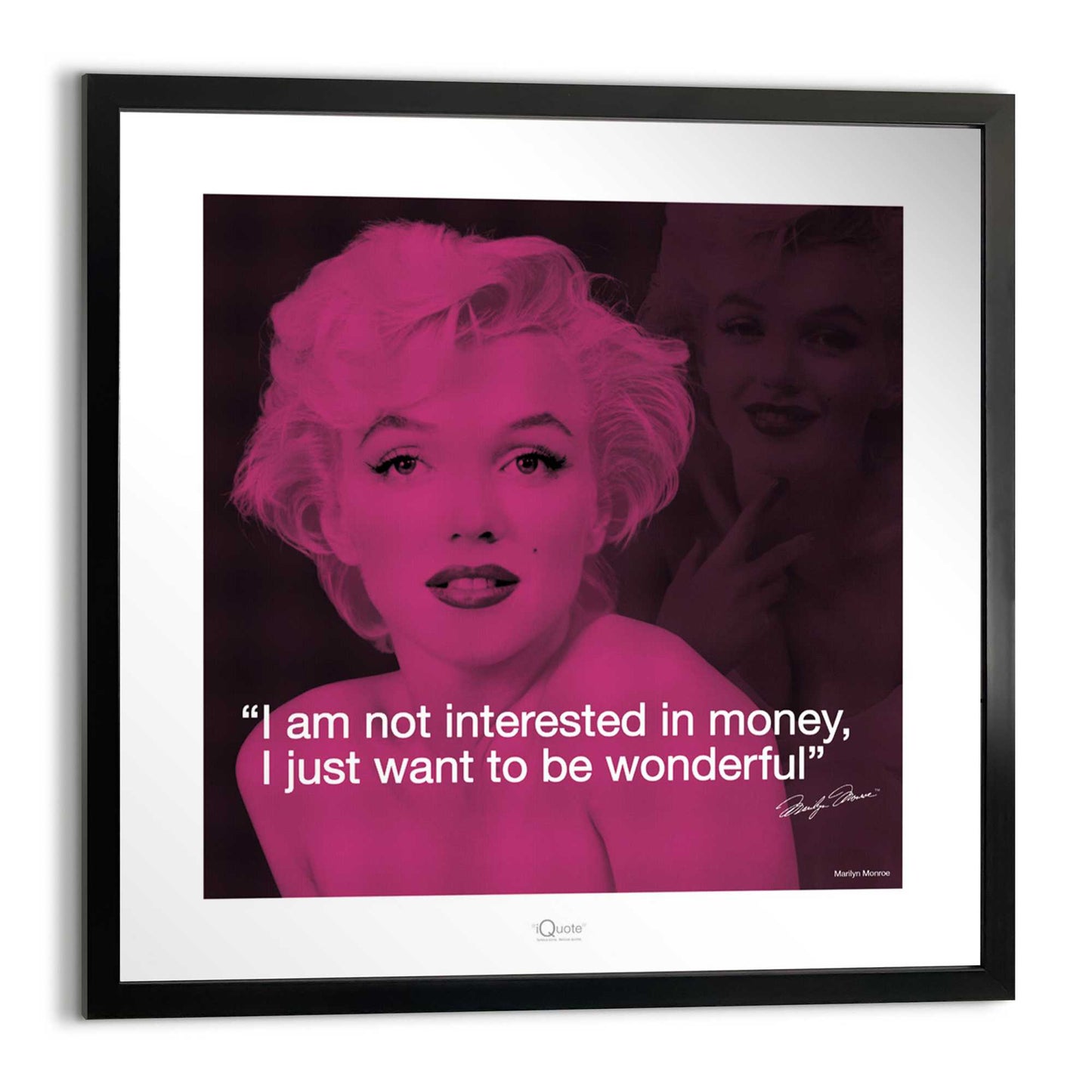 Iconic print in Frame Marilyn Monroe - quote 40x40