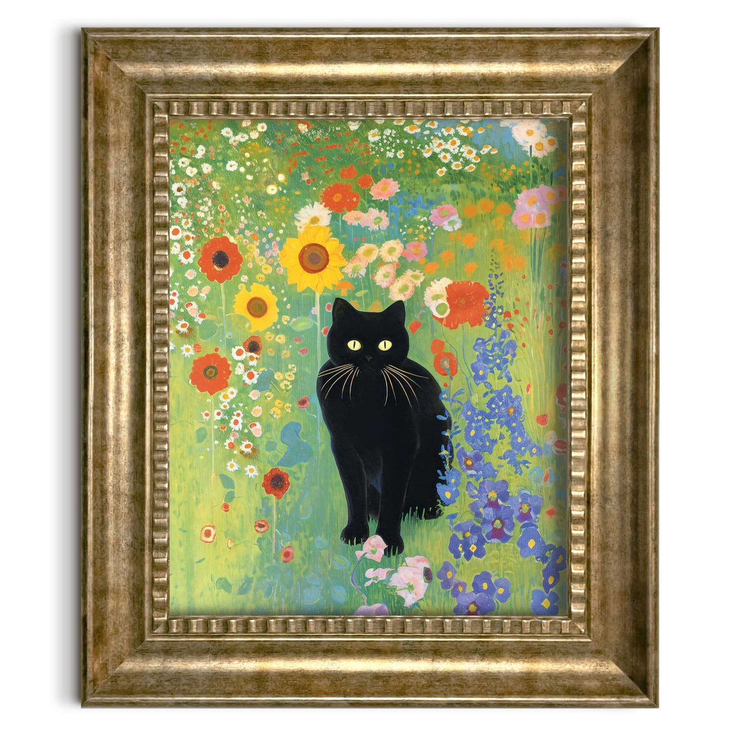 Stylish print in baroque frame Gustav's Cat 65x55