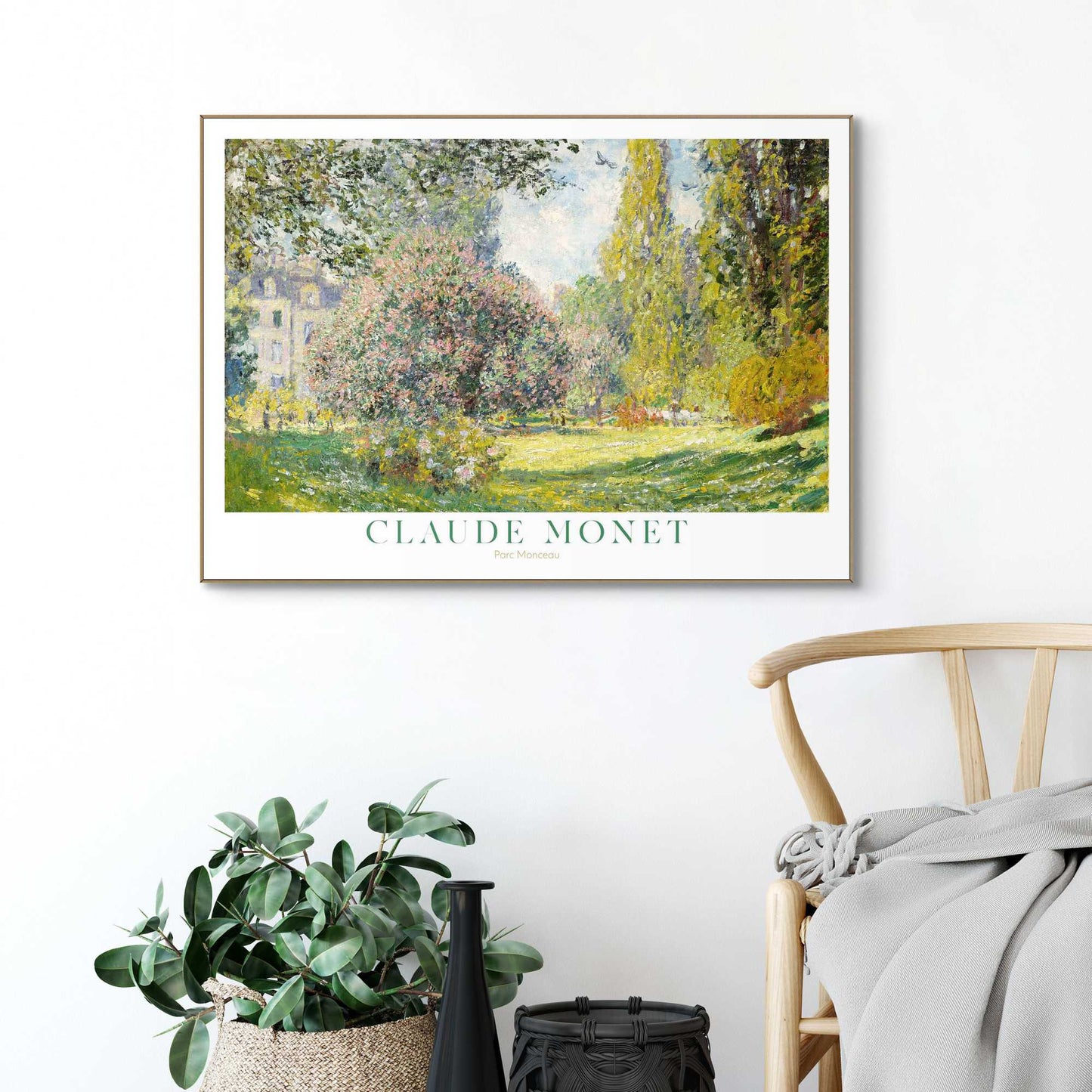 Framed in Wood Claude Monet - parc Monceau 50x70