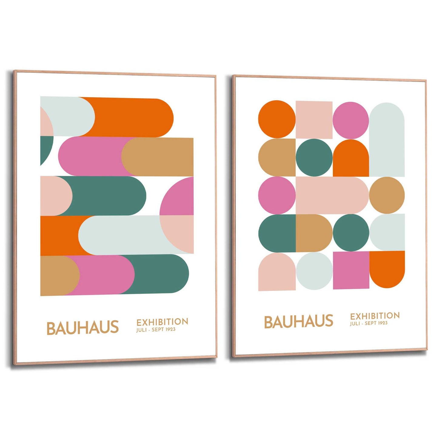 Framed in Wood Bauhaus Set 1 70x50