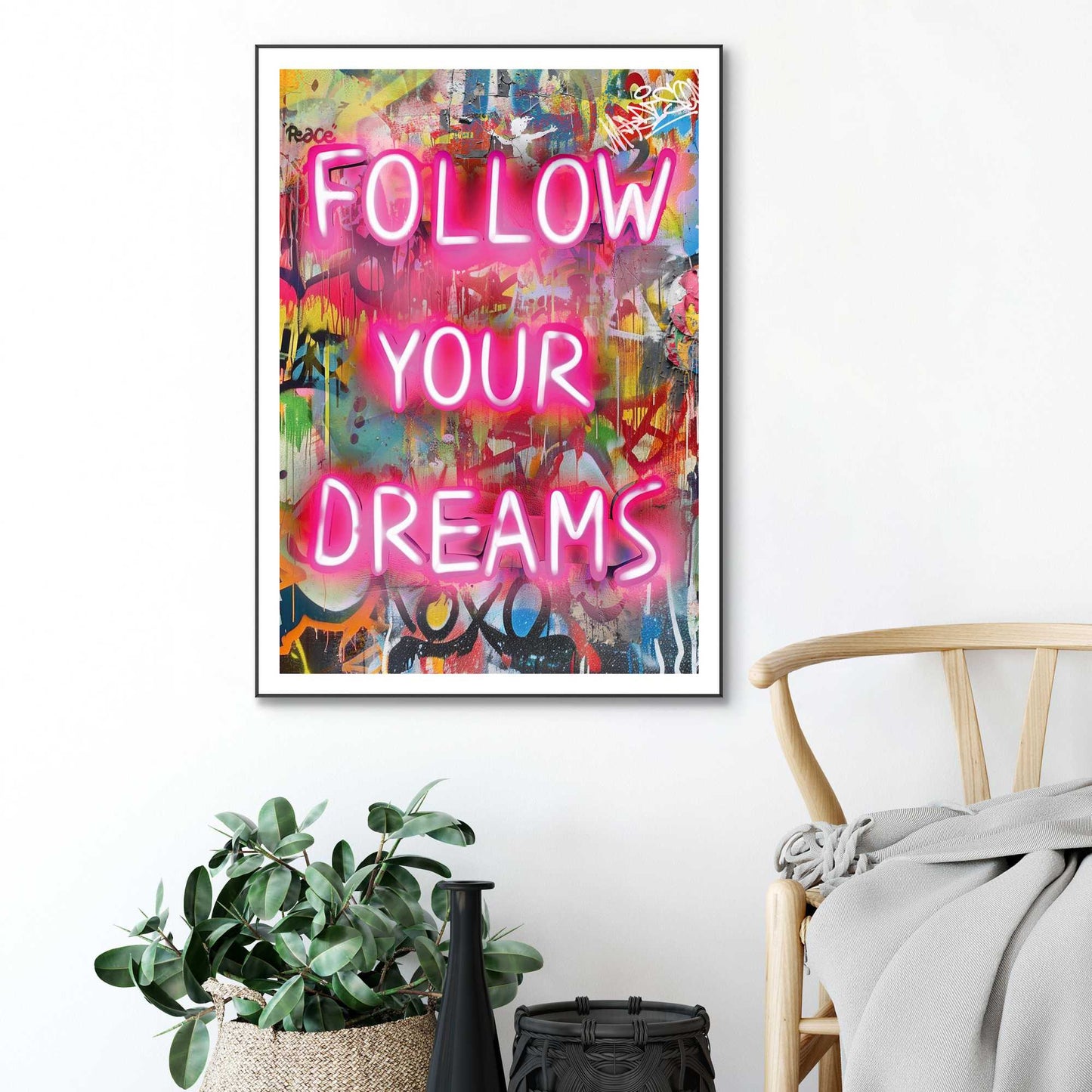 Framed Poster Follow your Dreams 70x50