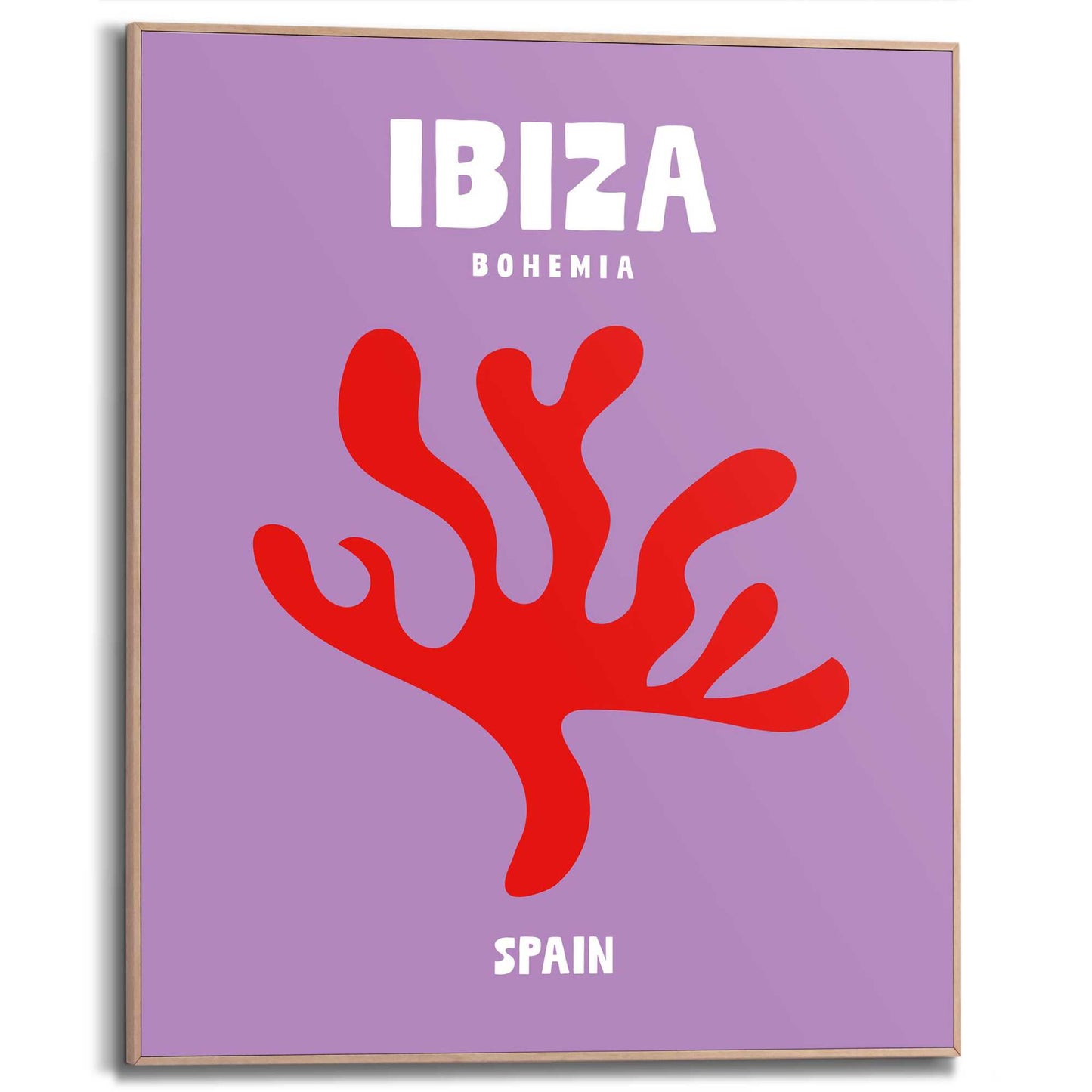 Framed in Wood Destination Ibiza 50x40
