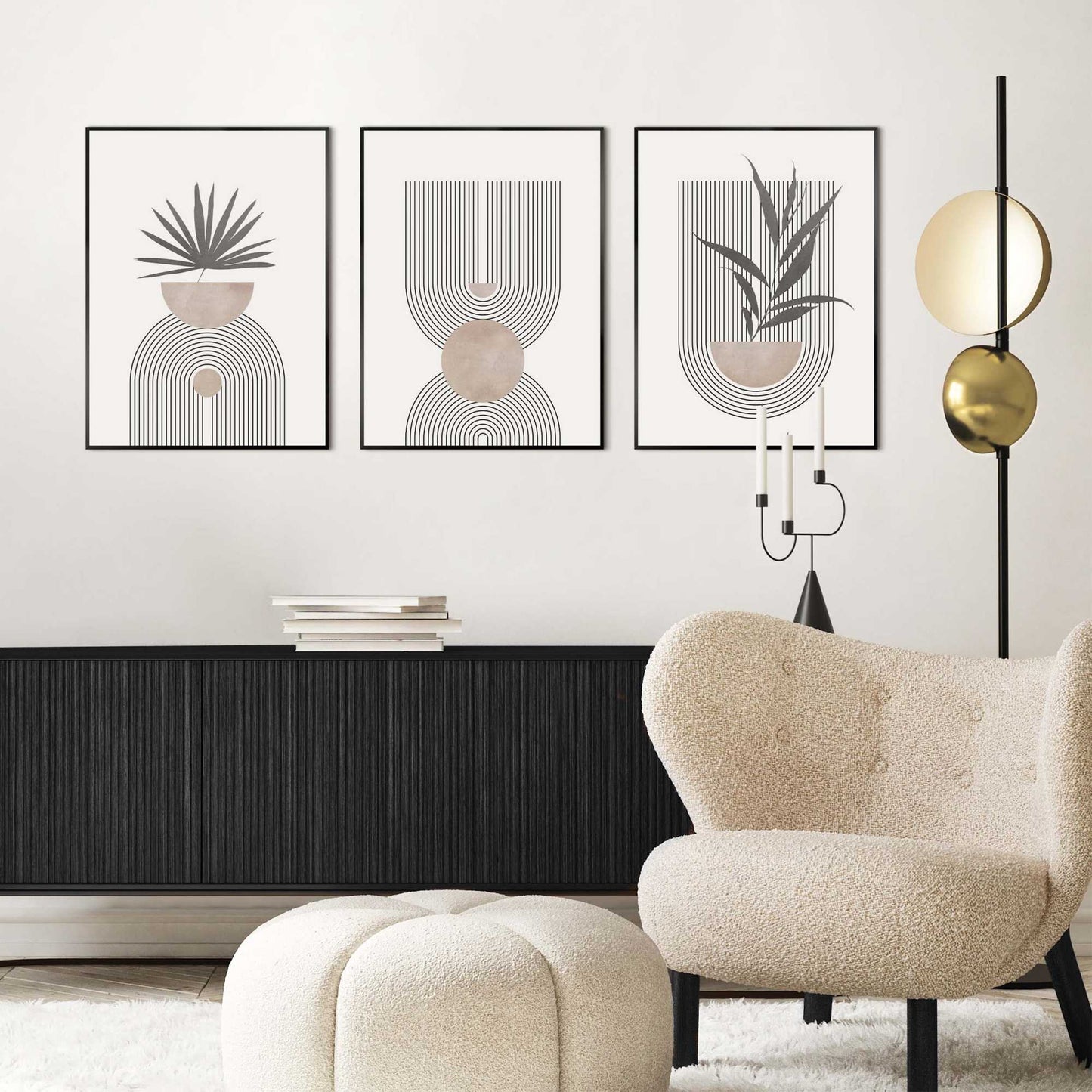 Framed in Black Abstract Shapes 40x30