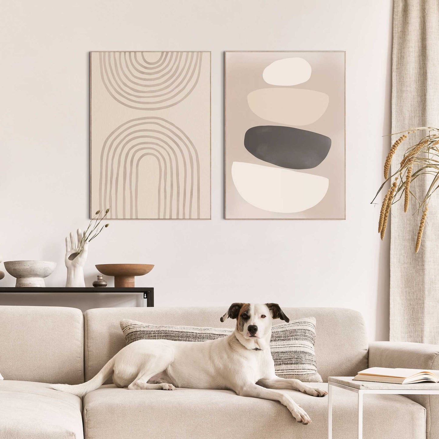 Framed in Wood Abstract Duo 70x50