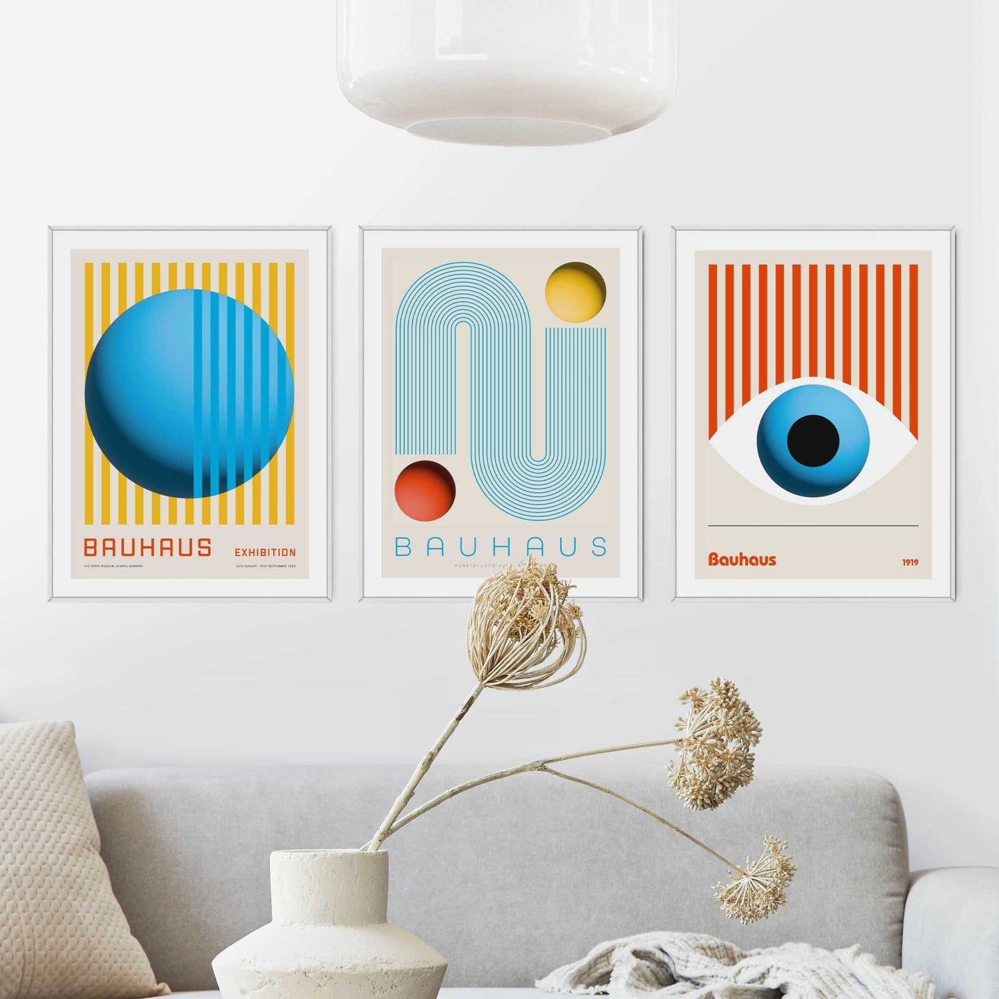 Framed in White Bauhaus - Retro 40x30