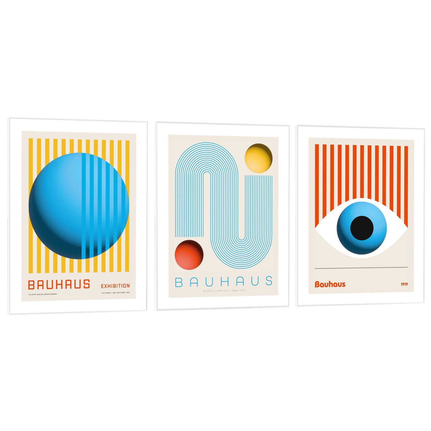 Framed in White Bauhaus - Retro 40x30