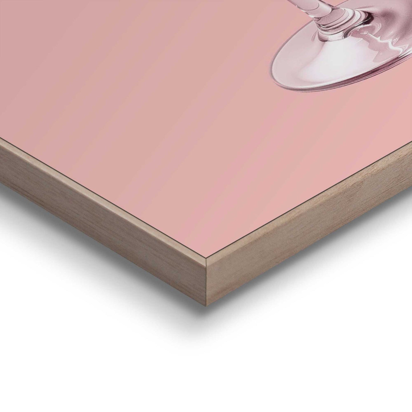 Framed in Wood Pink Flower Boots 50x40