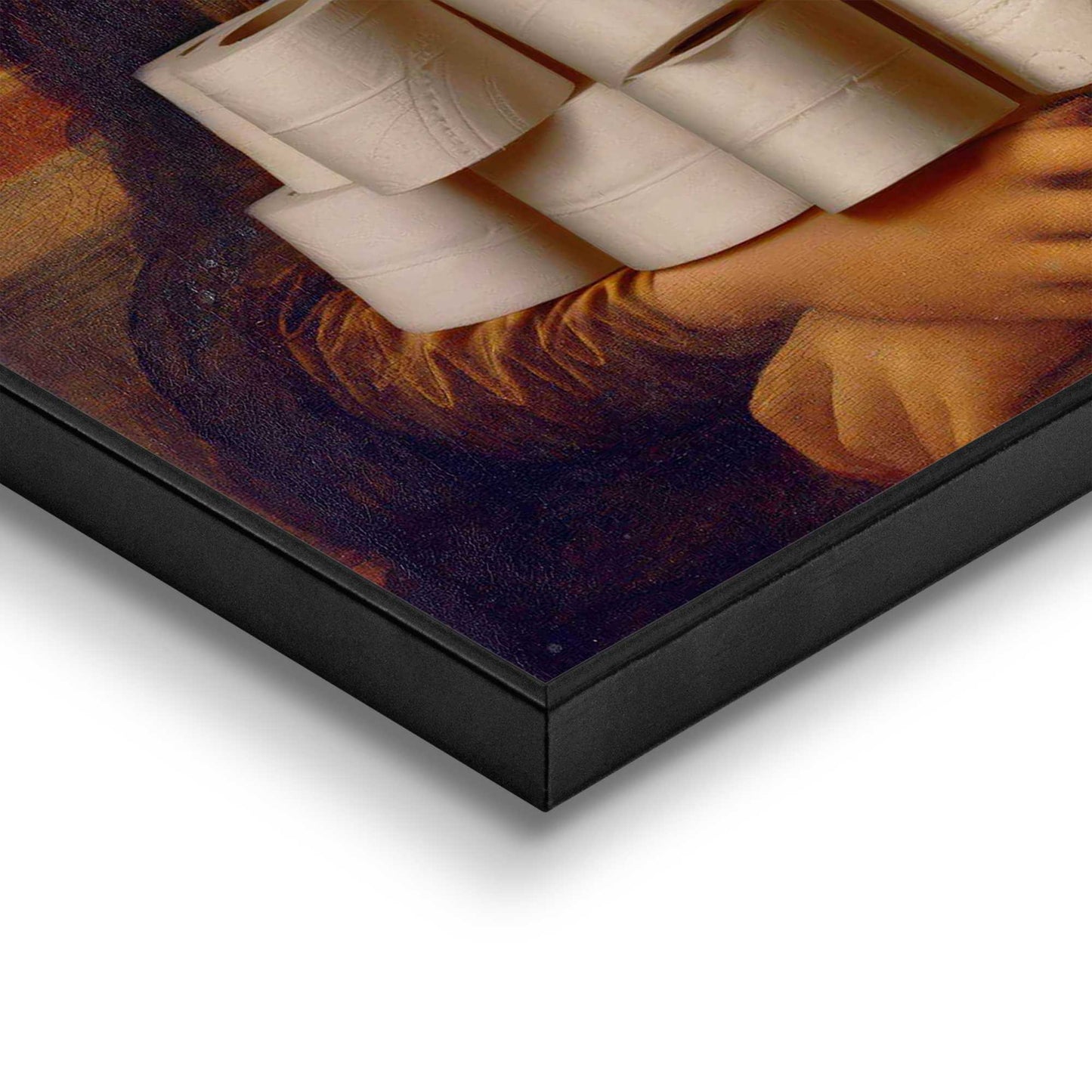 Framed in Black Toilet Mona Lisa 50x40