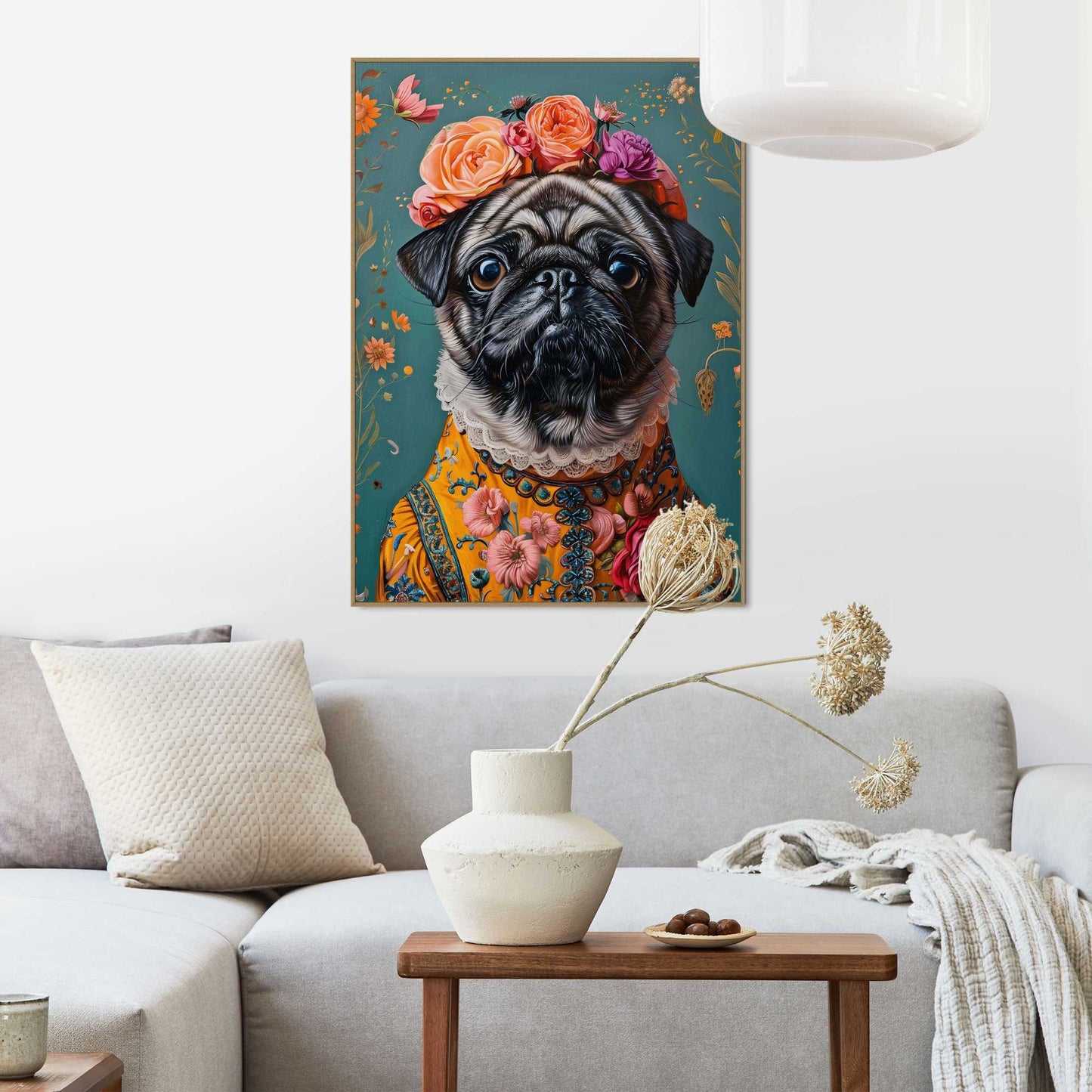 Framed in Wood Bulldog 70x50