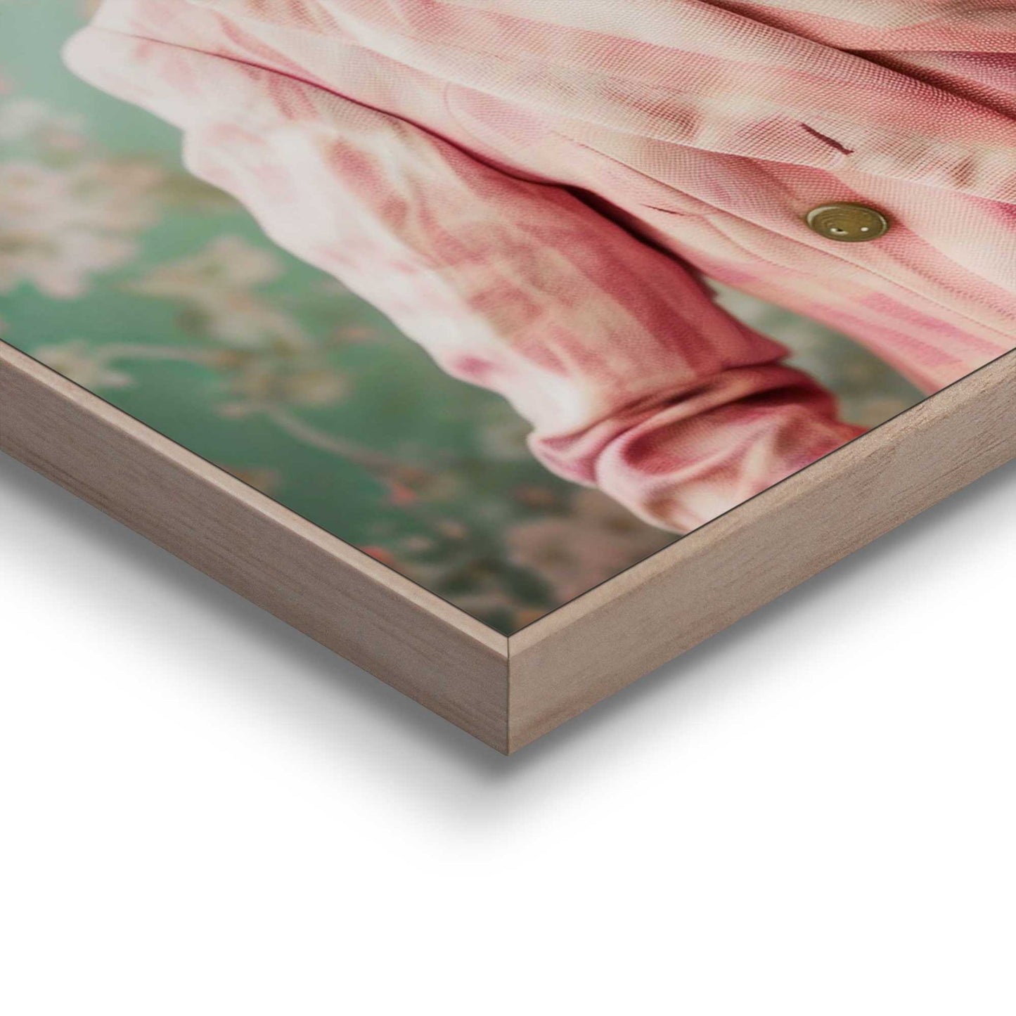 Framed in Wood Dressed Pink Bird 50x40