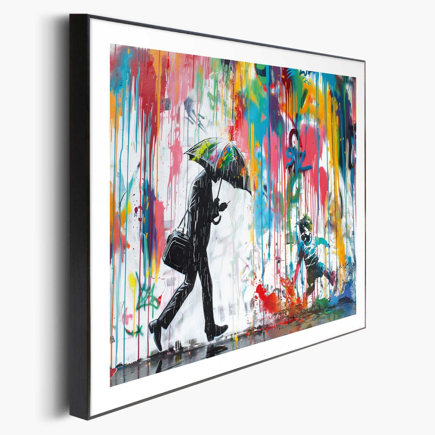 Framed in Black Colourful rain 50x40